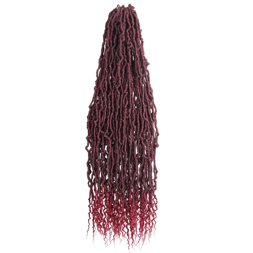 BOHOBABE 30 Inch New Faux Locs With Curly End 6 Packs Soft Locs Crochet Hair 72 Strands Long Natural Crochet Braids (6Packs,T118