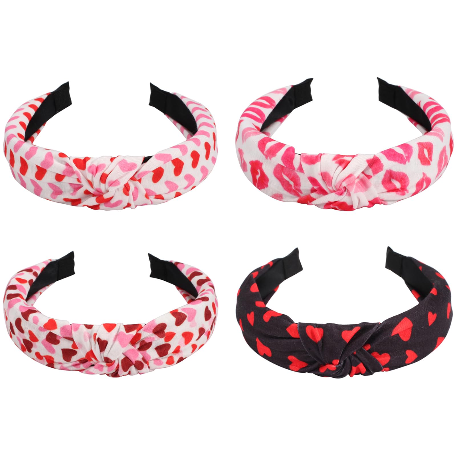 Ardorchid Valentine's Day Headband Red Heart Shape Headbands for Women Girls Non Slip Wide Hair Hoop for Valentine Party Gifts P