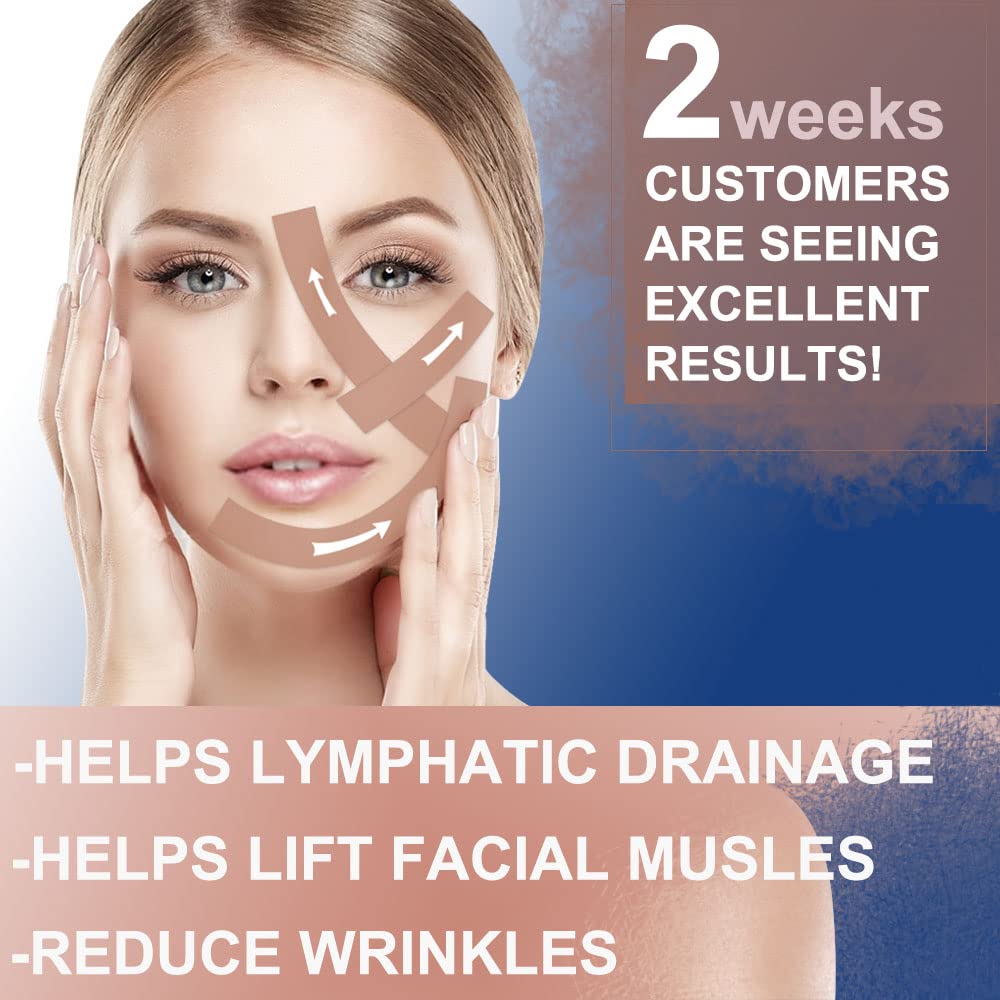Akissos Facial Myofascial Lift Tape Face Lift Tape Face Toning Belts Anti Wrinkle Patches Anti Freeze Stickers Neck Lift Tape Un