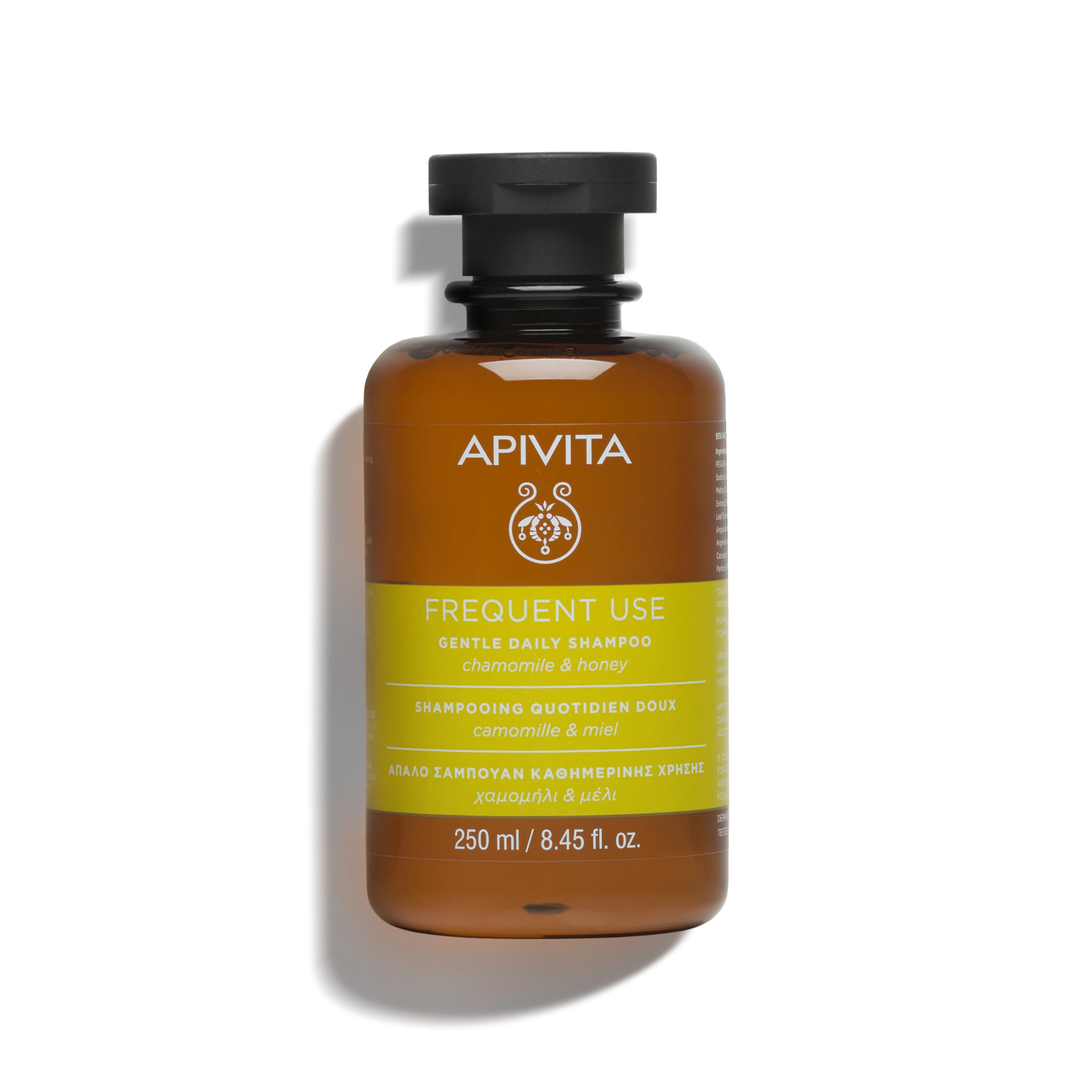 Apivita Frequent Use Gentle Daily Shampoo, Hydrates + Soothes with Chamomile & Honey, SiliconeFree
