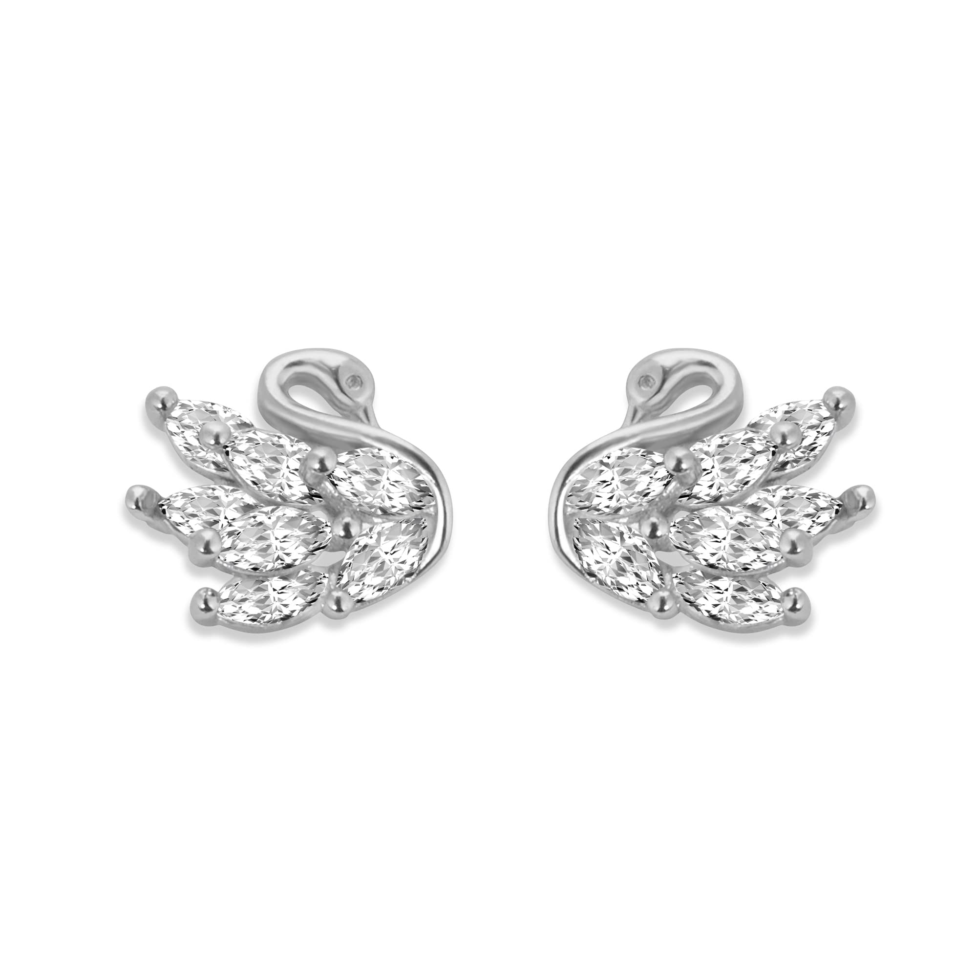 GIVA 925 Silver Manalis Shining Swan Studs|Gifts For Girlfriend,Rakhi Rakshabandhan Gift For Sister Bhabhi,Gifts For Women & Gir