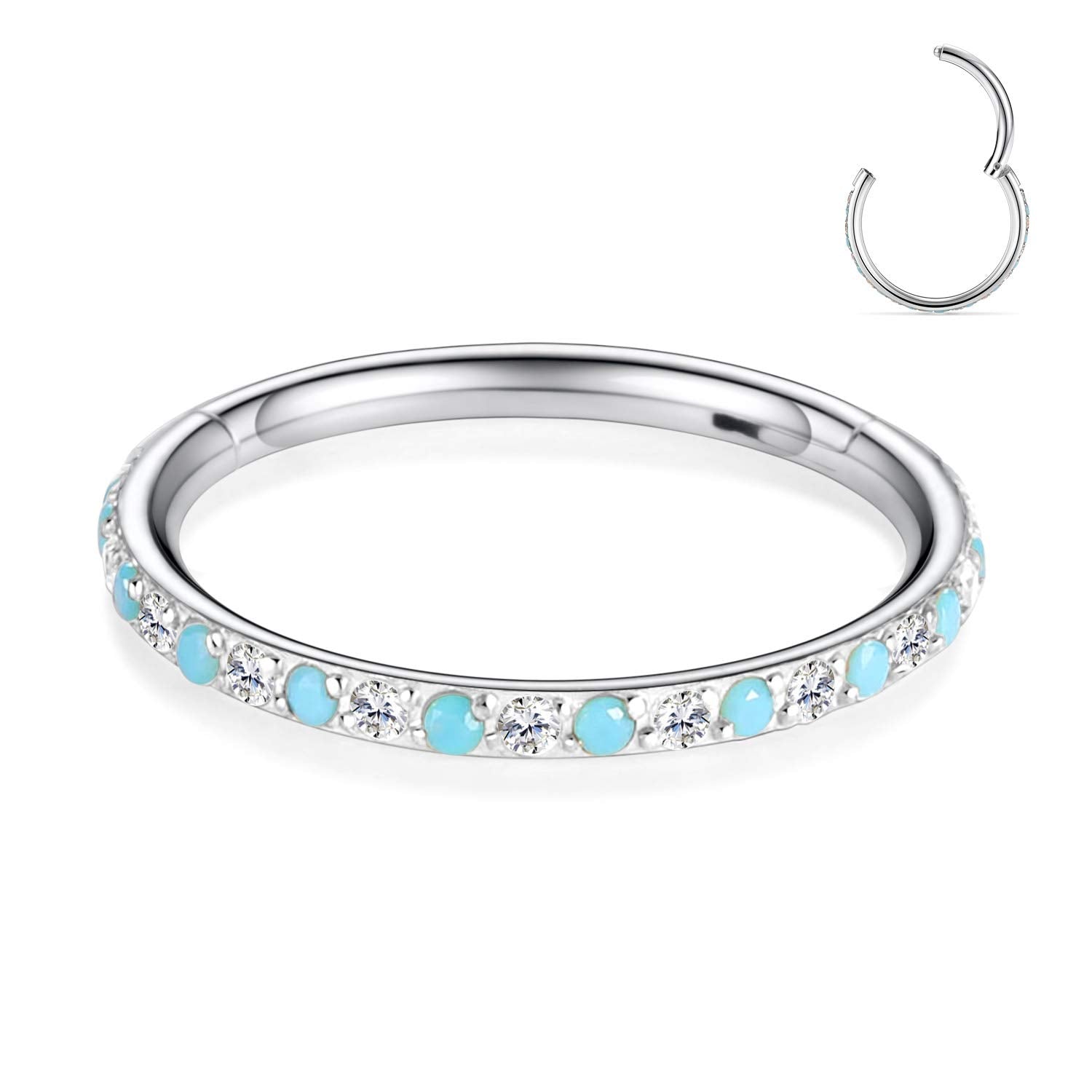 Conch Piercing Jewelry Conch Hoop Earring 18g Helix Piercing Jewelry Nose Ring Hoop 18g Silver Nose Hoops 8mm Conch Hoop Earring