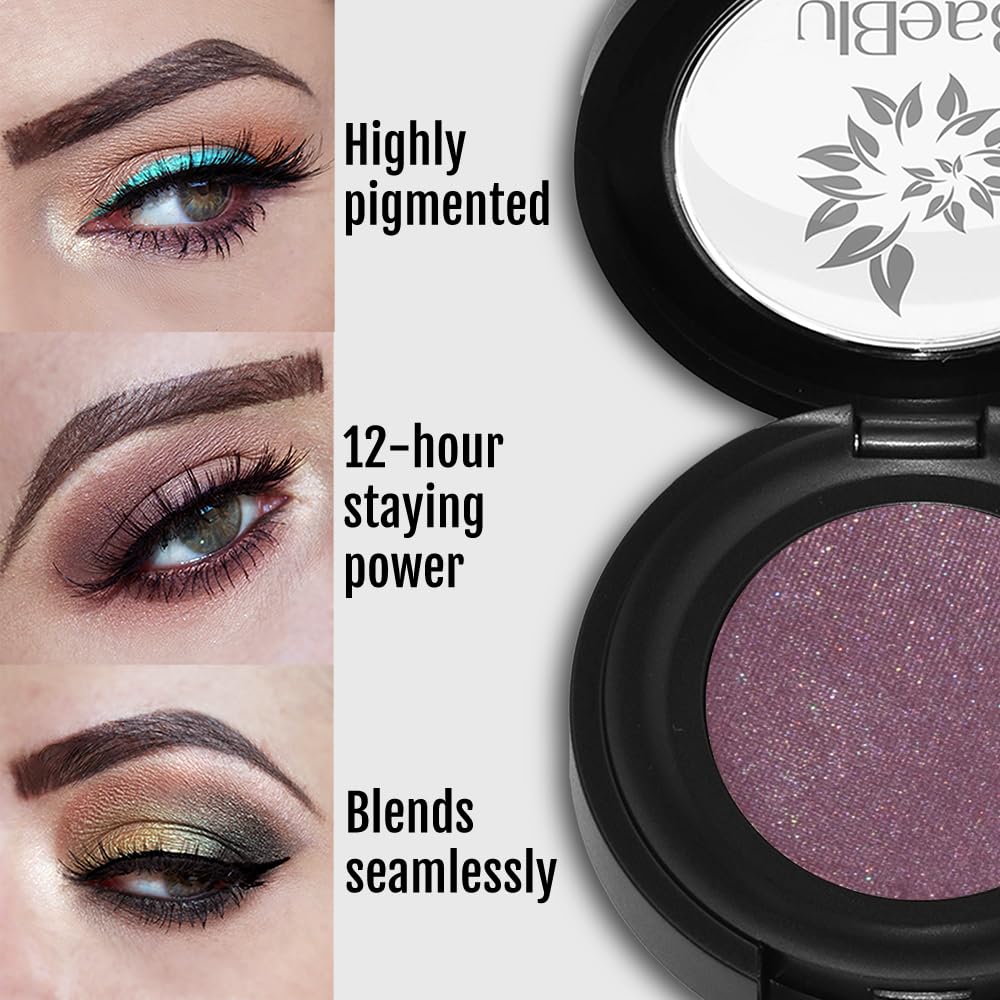 Baeblu Hypoallergenic Eyeshadow Organic 100% Natural Finely Pressed Velvety Smooth Powder, Made In Usa, Smokin' Plum