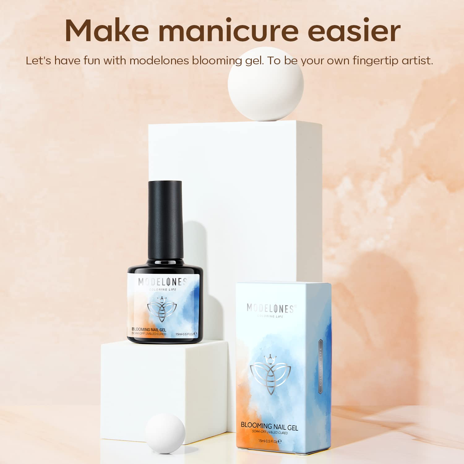 Modelones Blooming Gel Nail Polish, 15 Ml Clear Marble Nail Design Kit, Nail Art Accessories Stuff For Spreading Effects, Floral