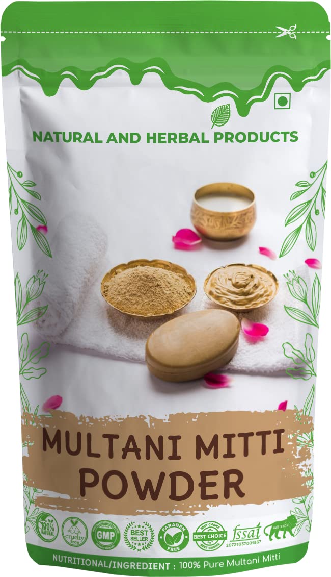 Multani Mitti Powder, Bentonite Clay, FullerS Earth Clay, Face Pack, Glowing Skin, Oil Control, Fades Acne Scars & Ageing Marks