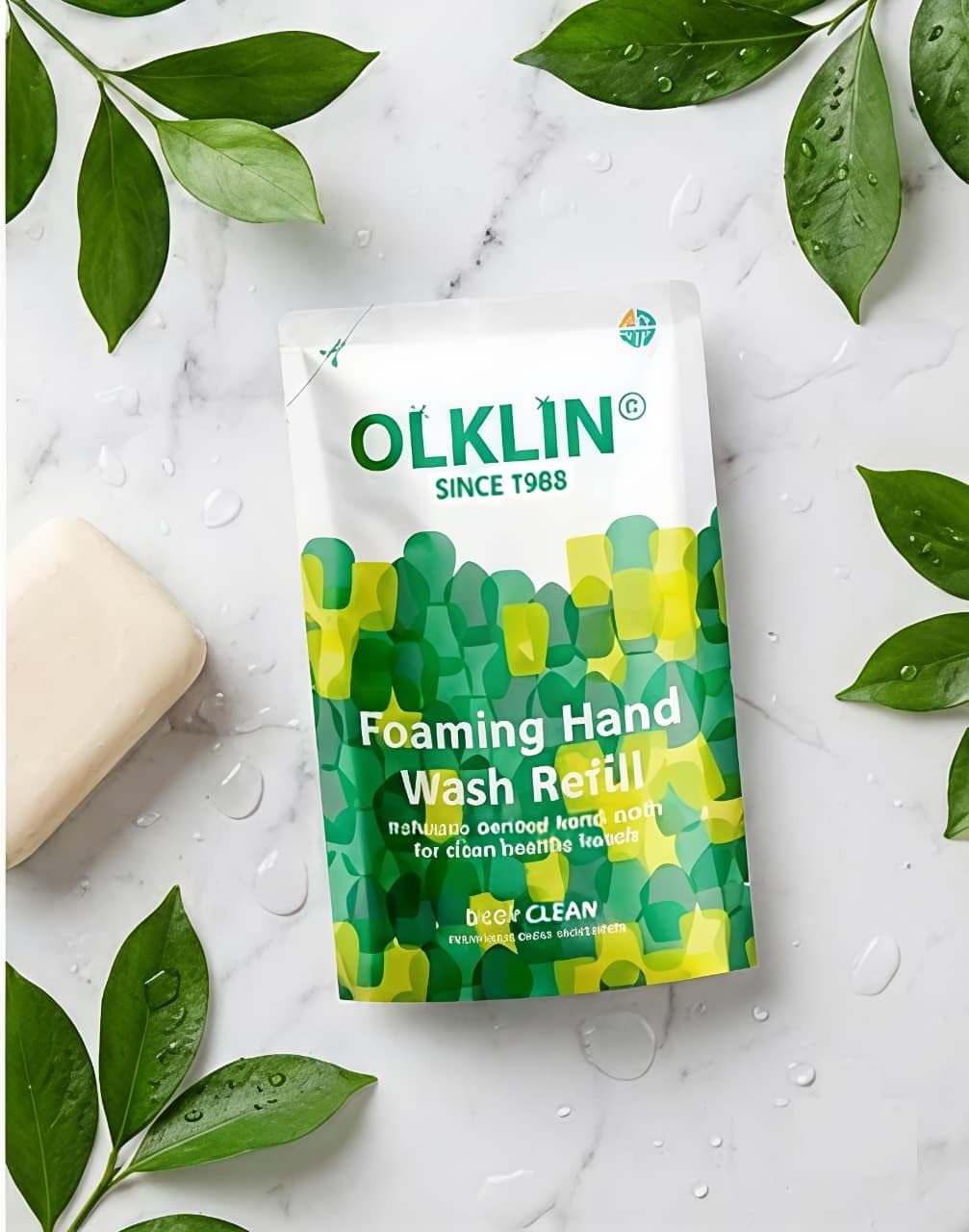 Olklin Foaming Hand Wash Gel Refill | Plant Based Cleansers | Gentle Daily Hand Cleaning Gel | Refill Pack For Foaming Dispenser