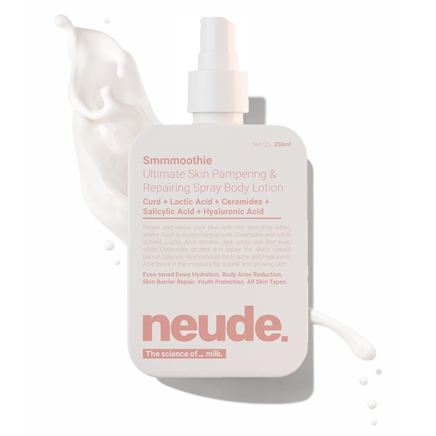 Neude Body Lotion With Ceramide, Lactic Acid, Niacinamide & Hyaluronic Acid For Deep Hydration, Barrier Repair & Dark Spot Reduc