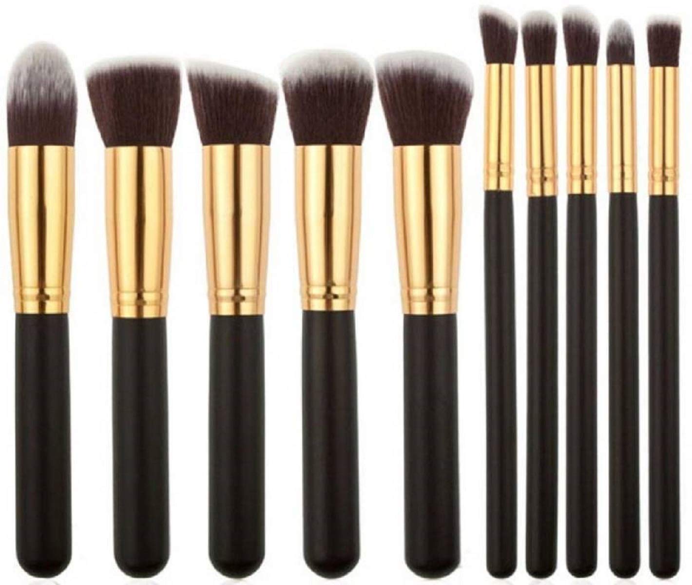 Glowhouse 10 Pcs Make Up Brush Set Eyeshadow Brush Blush Trush Eye Shadow Brush Concealer Brush Powder Brush (Black)