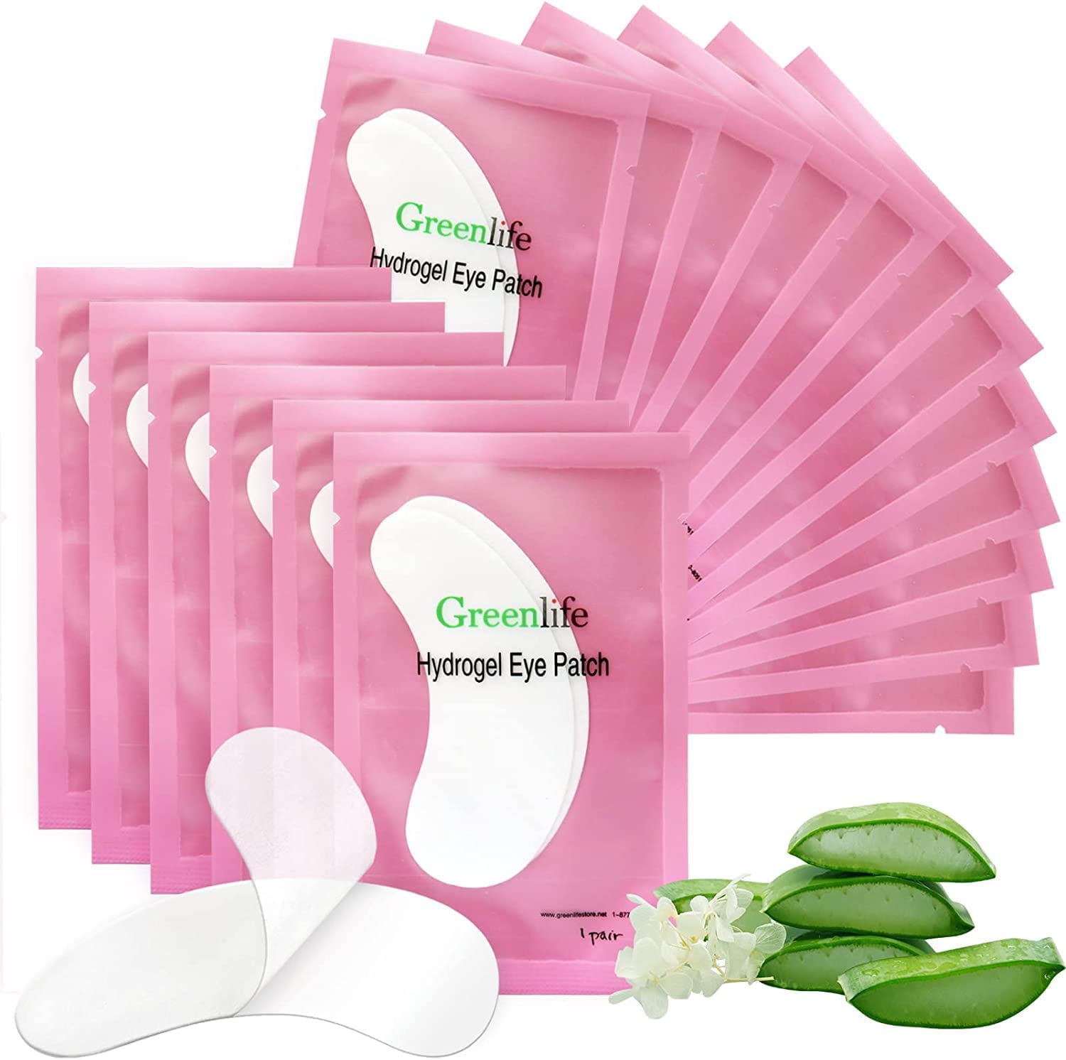 200 Pairs greenLife 100% Natural Eyelash Extension Under Eye gel Pads patches kit collagen Aloe Vera Hydrogel Eye Patches Eyelas
