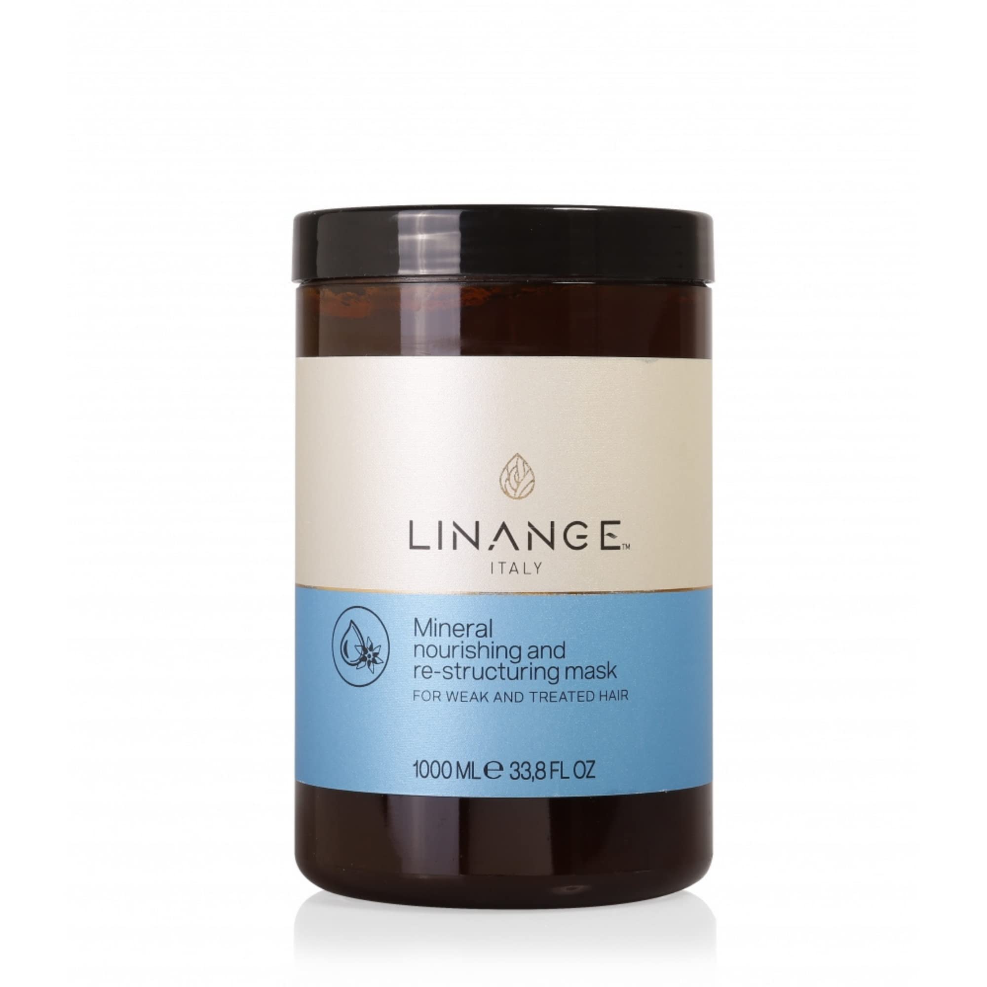 Linange Mineral Mask 1000ml, Unisex Skin Treatment Cream, Nourishing Ingredients for Softness, Shine and Volume