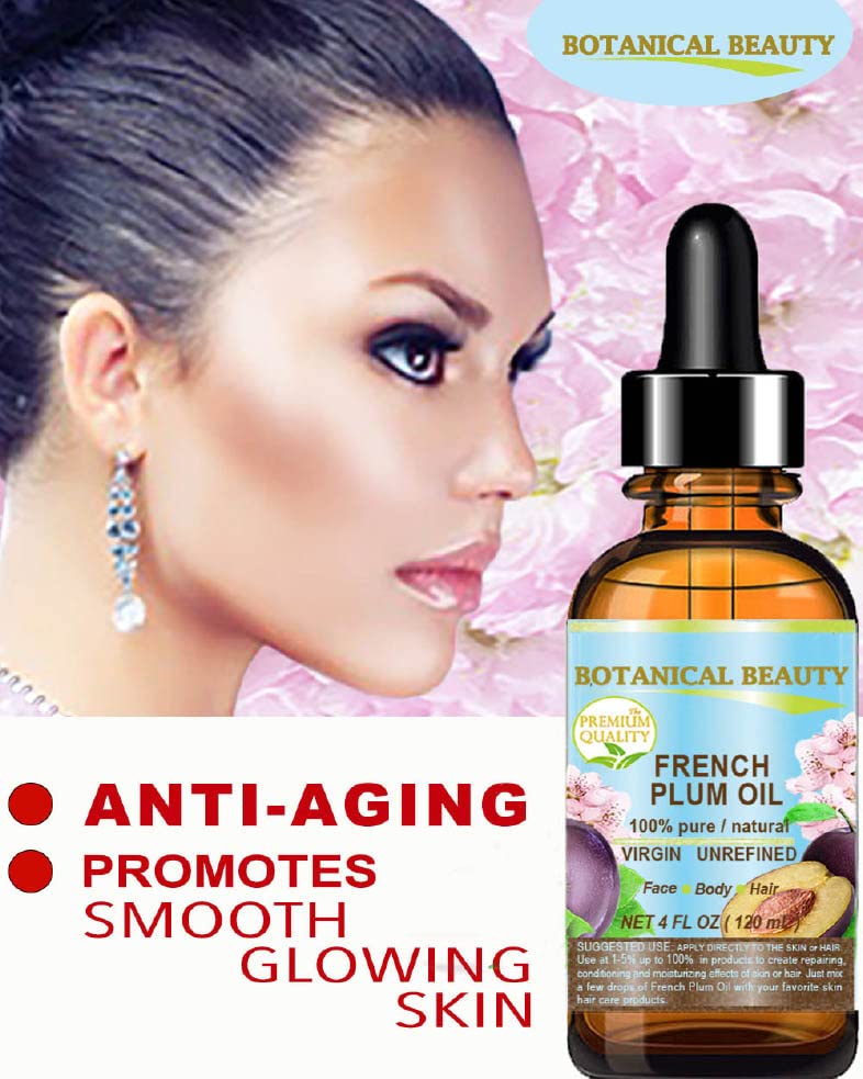 Plum Oil French. 100% Pure Natural Virgin Unrefined Undiluted Cold Pressed Carrier Oil. For Face, Skin, Hair, Body, Lips, Nails