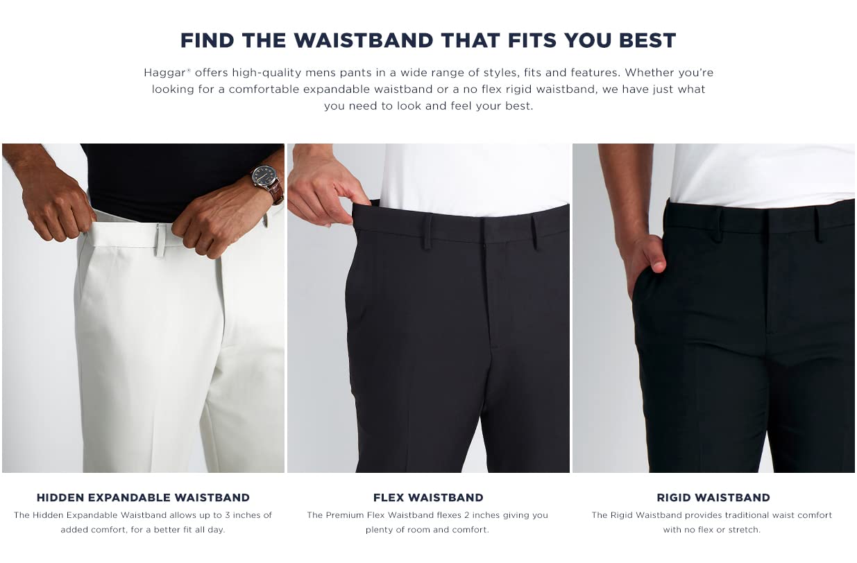 Haggar Mens Work To Weekend No Iron Flat Front Pant Reg And Big  Tall Sizes