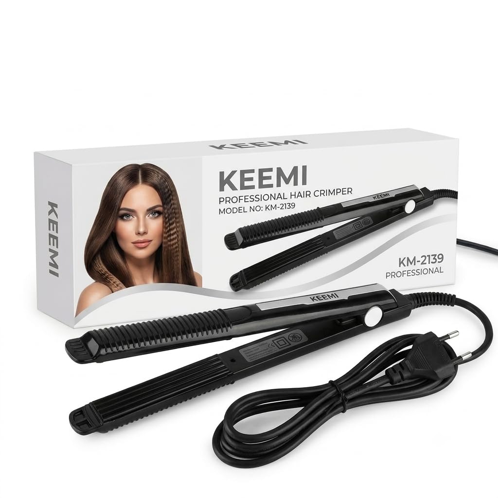 Keemi Km2139C Hair Crimper For Women | Ceramic Crimping Iron | Fast Heating Hair Styling Tool | Professional Salon Crimper | Cr