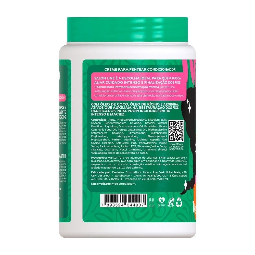 Salon Line - Linha Creme para Pentear - Reconstrucao Intensa 1000 Gr - (Combing Cream - Intense Reconstruction Net 35.27 Oz)