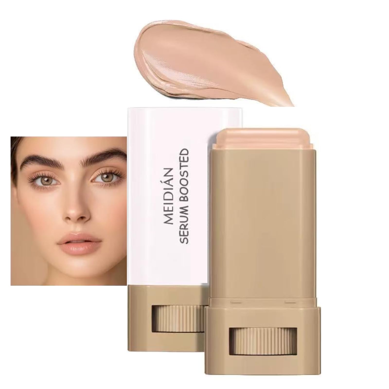 Mature Skin 2in1 Foundation Concealer Makeup Stick  Creamy Formula, Brightens Skin Tone, Natural Finish, Covers Dark Circles/