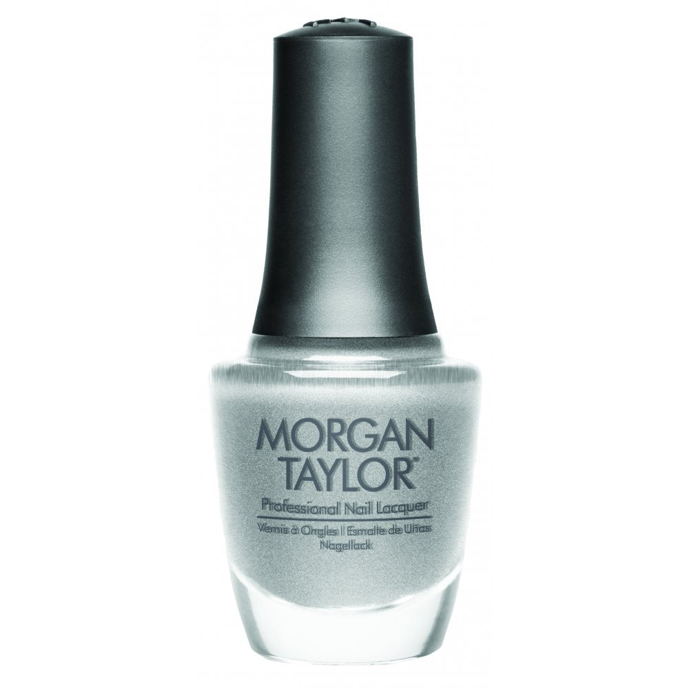 Morgan Taylor Nail Lacquer (Tinsel My Fancy) Silver Sparkle Nail Polish, Finger Nail Polish, Long Lasting Nail Polish, Silver Na