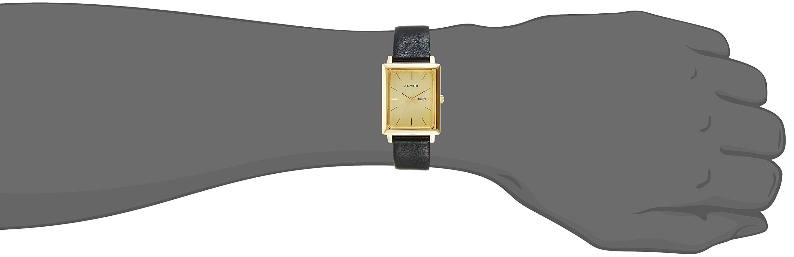 Sonata Analog Gold Dial MenS Watch - 7078Yl04