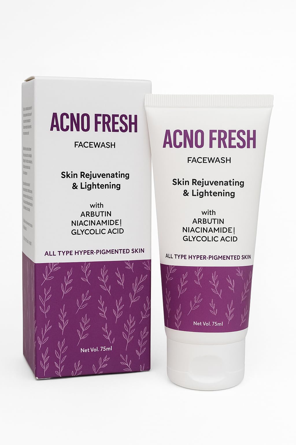Acno Fresh Face Wash  75Ml (Pack Of 2) | With Arbutin, Niacinamide & Glycolic Acid | Brightening & Skin Rejuvenating Cleanser F