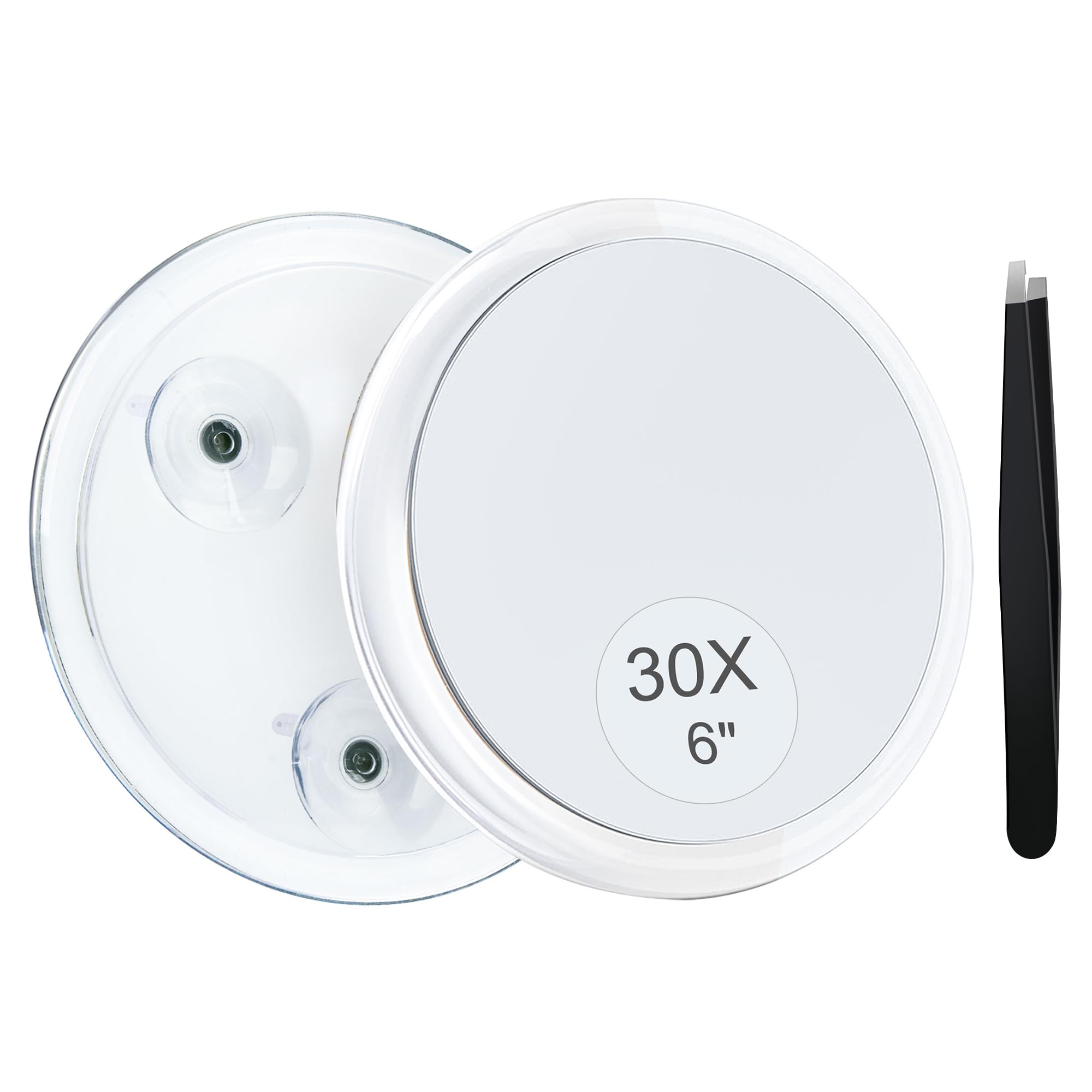 Miyadiva 30X Magnifying Mirror Suction Cup For Easy Mounting, Use For Makeup Mirror, Travel Stick On Shower Mirror For Plucking