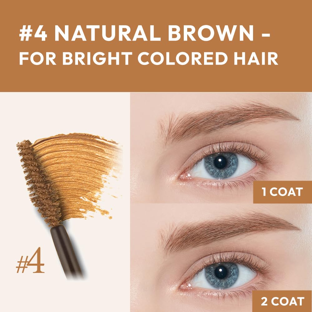 Etude House Color My Brows Max 9G #4 Natural Brown | Brow Mascara With Coloring, Nutrition And Moisturizing Effect To Create A N