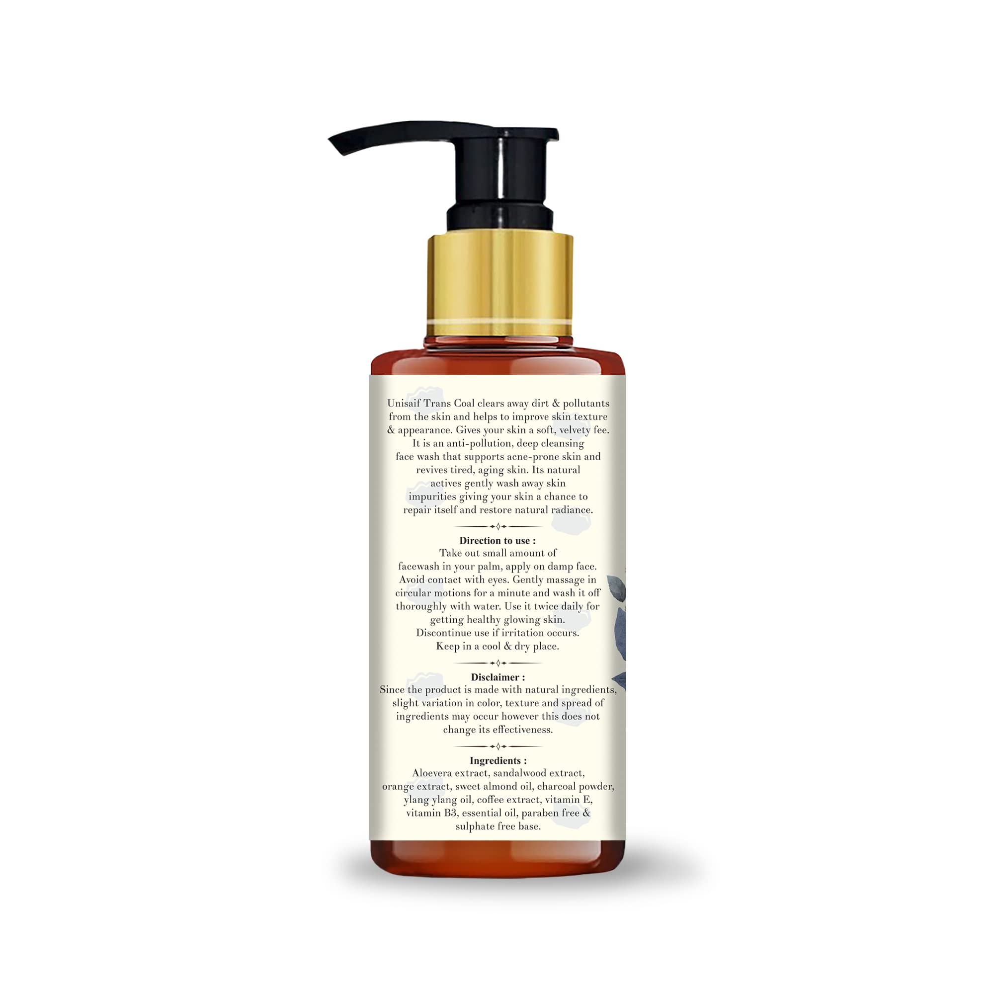 Unisaif Transcoal Charcoal Face Wash - Natural Charcoal Face Wash Men & Women | Acne Prevention Exfoliating Face Wash | Oil Cont