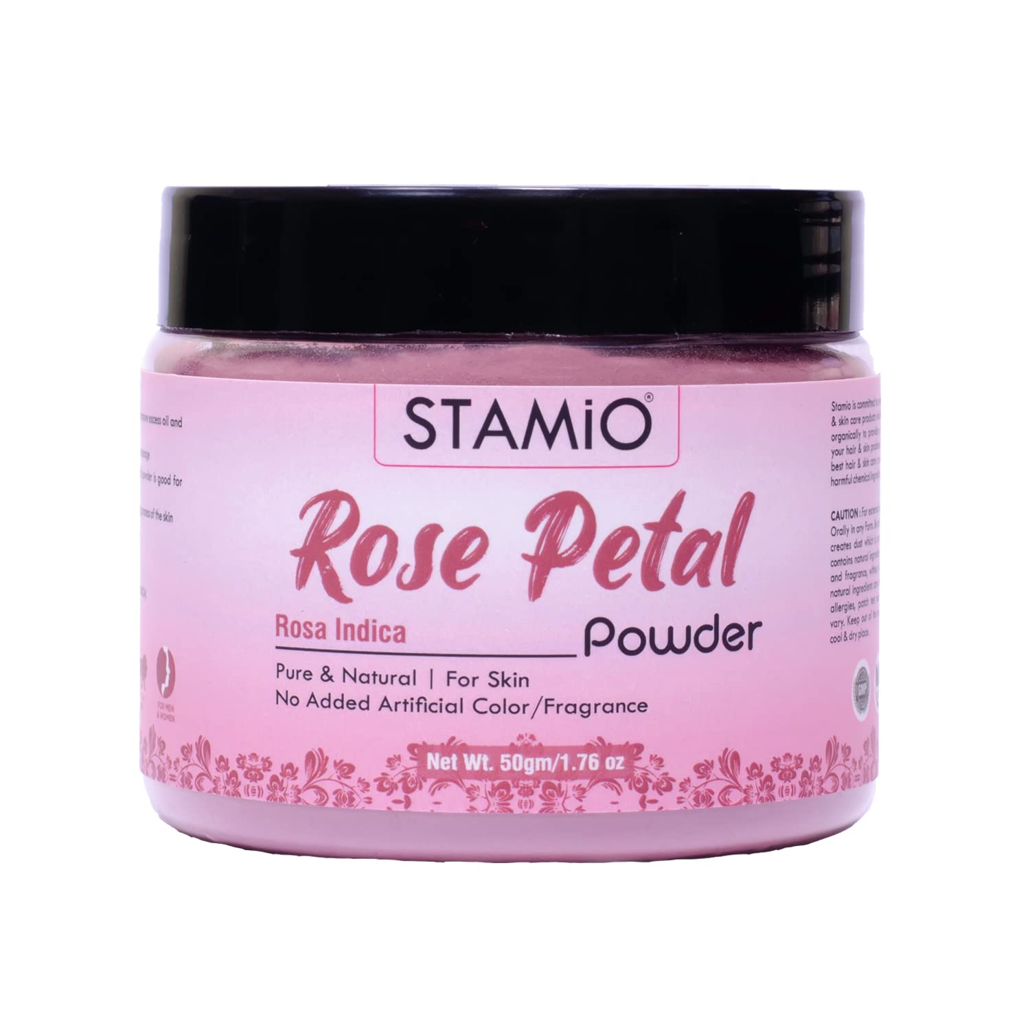 Stamio Rose Petal Powder 50 Gm For Face Pack, Skin Care, Mask, Bath, Glowing, Facial, Tanning | Sun Dried Gulab Patti | Natural 