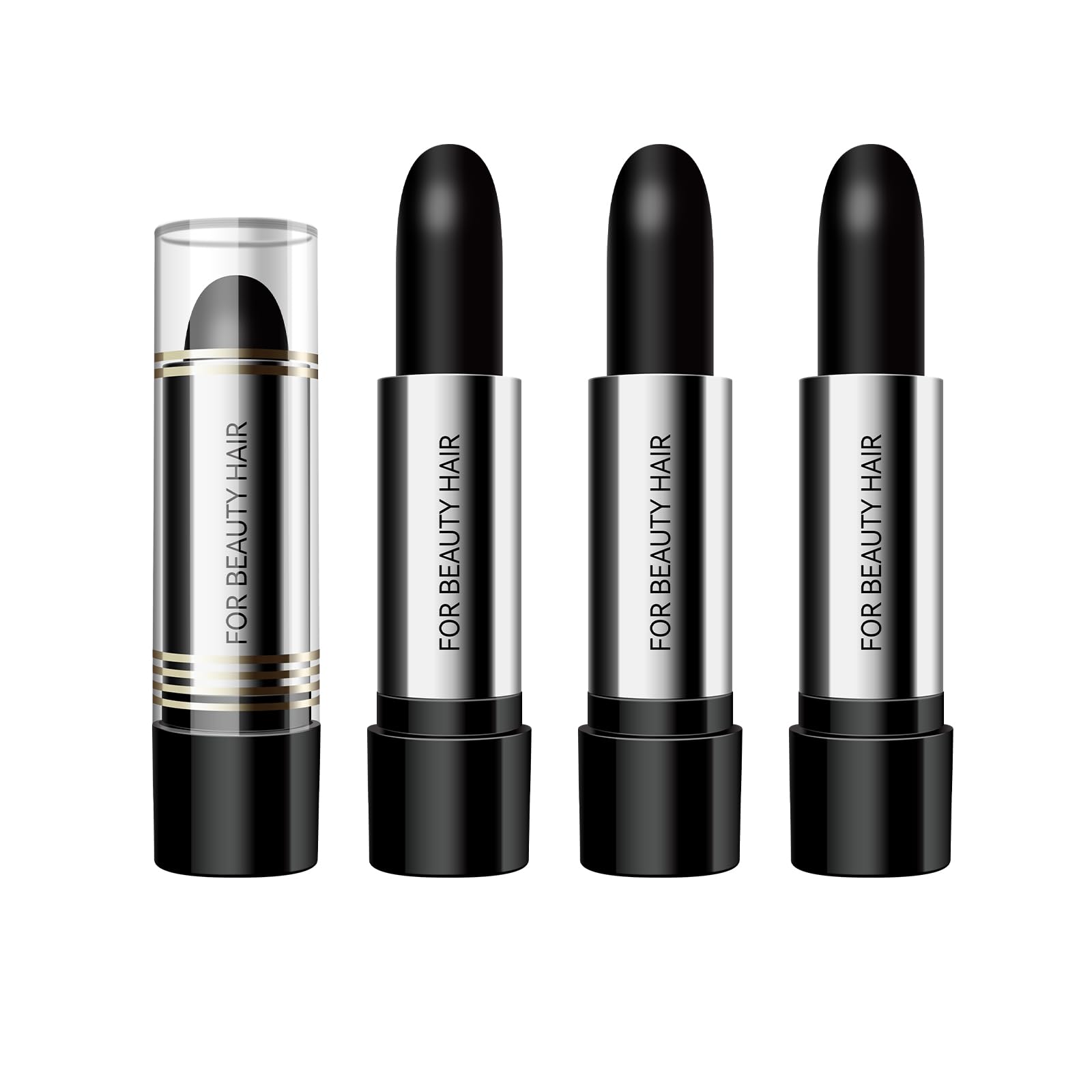 MLSMILE 3PC Root Touch Up Hair Color, Gray hair cover up,Hair dye pen,Black
