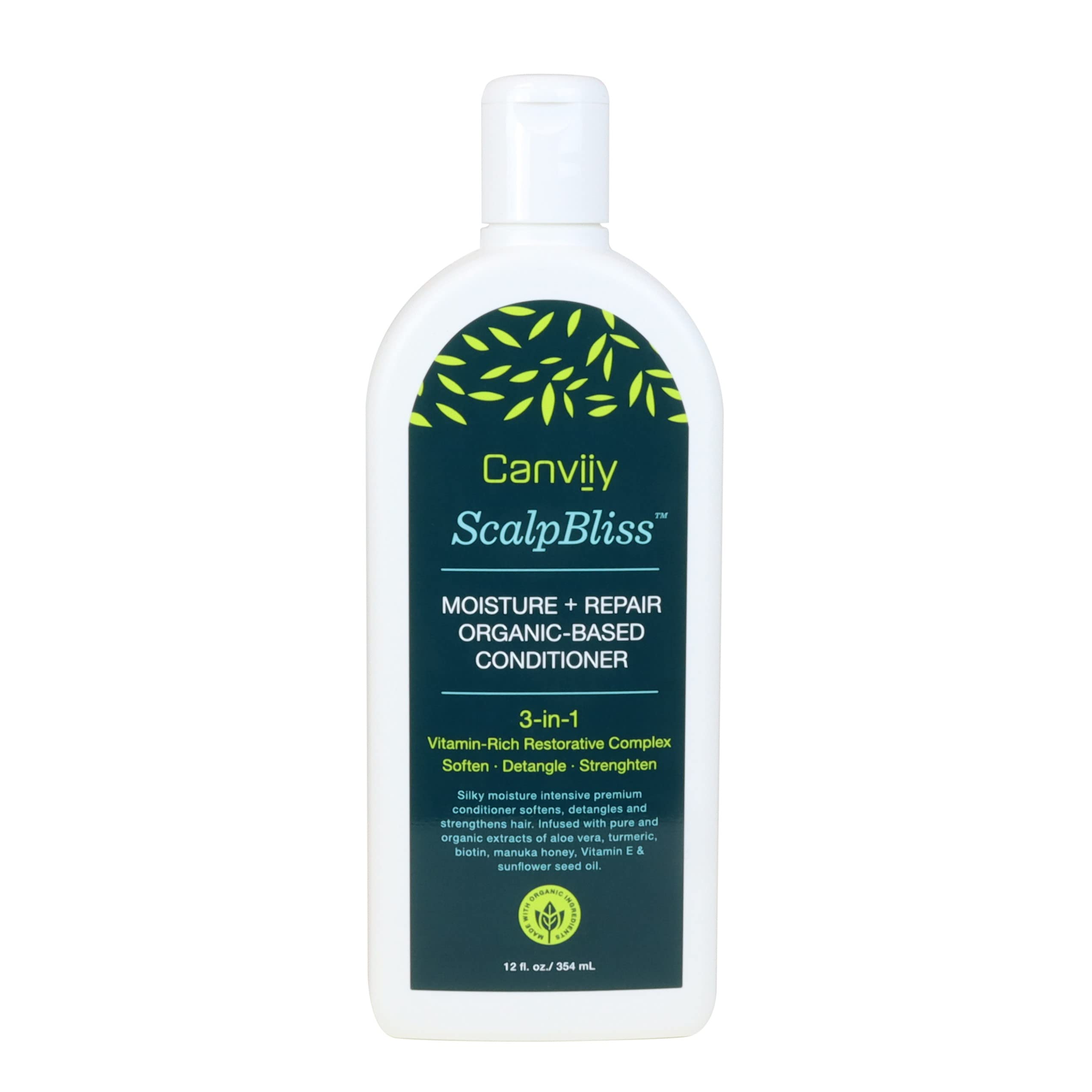Canviiy Scalpbliss Moisture + Repair Organic-Based Conditioner, Designed With A Vitamin-Rich Restorative Complex To Reduce Break