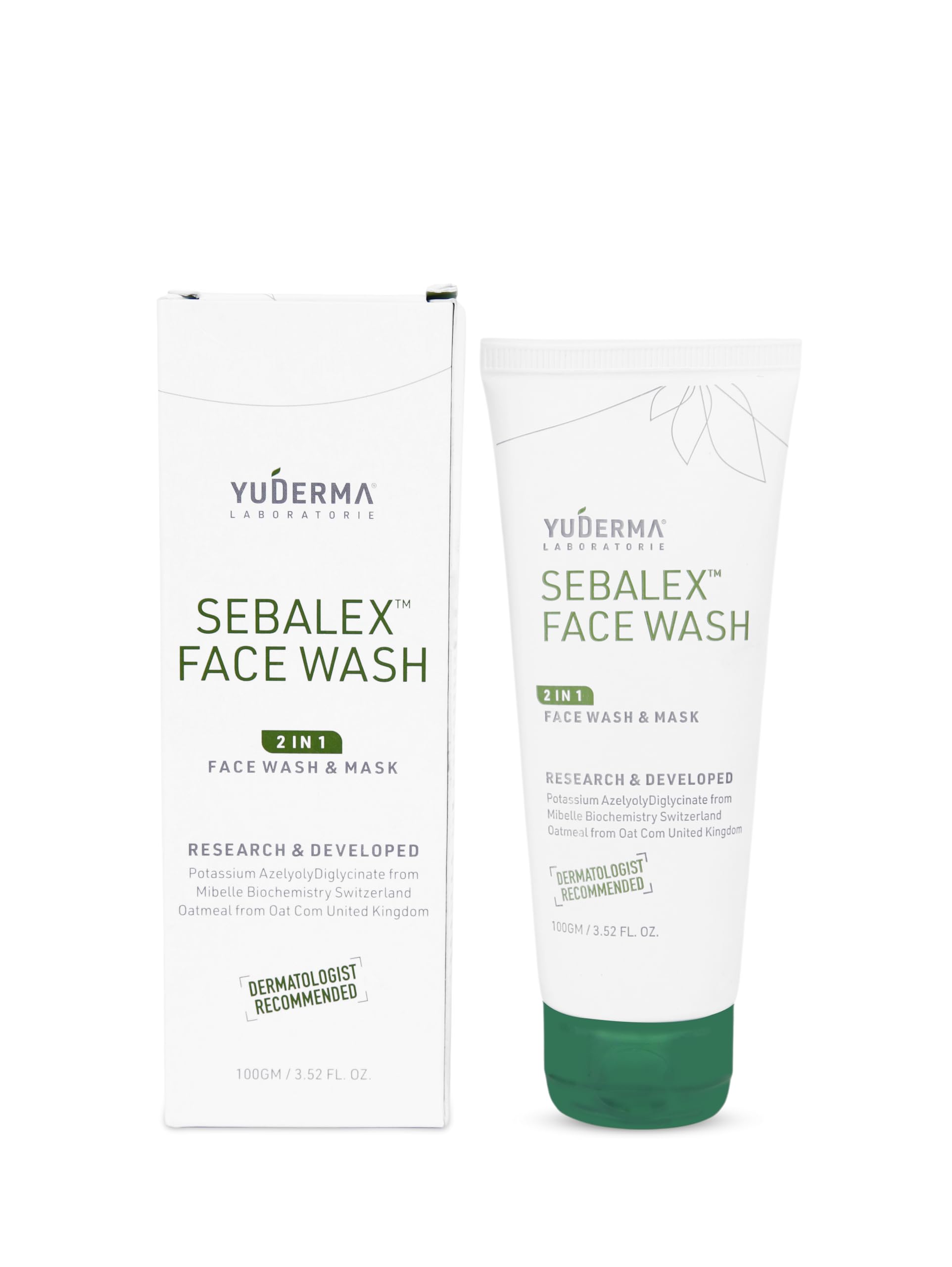 Yuderma Sebalex Face Wash For Oily And Acne Prone Skin, 100Gm Medi-Acne Face Wash & Mask, Sulphate & Paraben Free, Non-Comedogen
