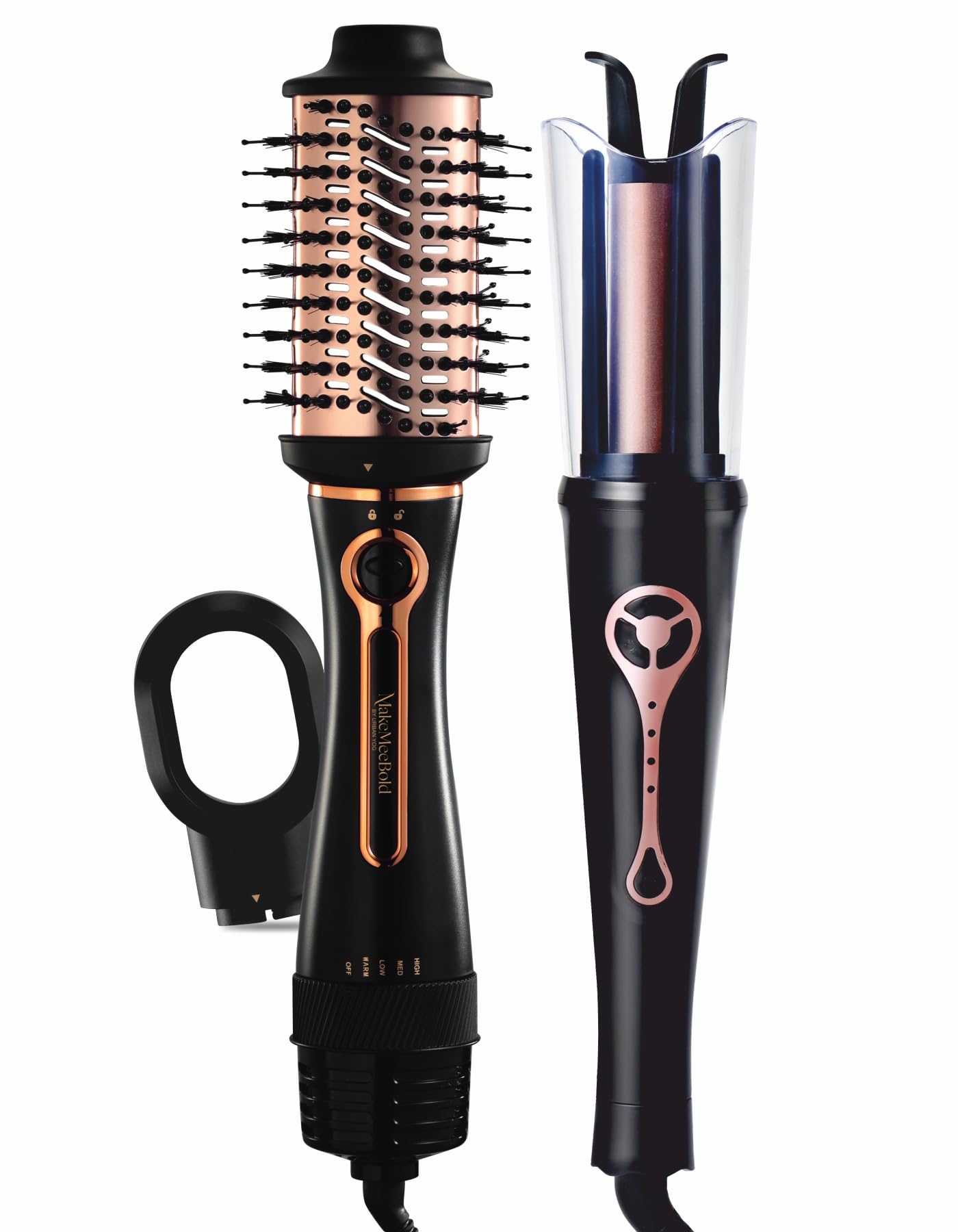 Urban Yog 3In1 Hot Air Brush & Makemebold Automatic Hair Curler Combo | Hair Dryer, Straightener, Volumizer & Curler | 1200 Wa