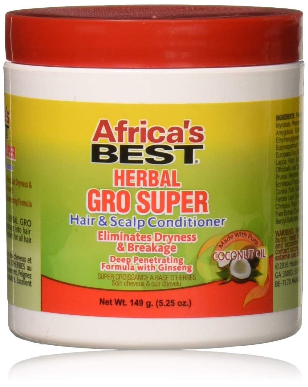Africa's Best Maximum Strength Super Gro Hair & Scalp Conditioner, 5.25 oz,Yellow,38422