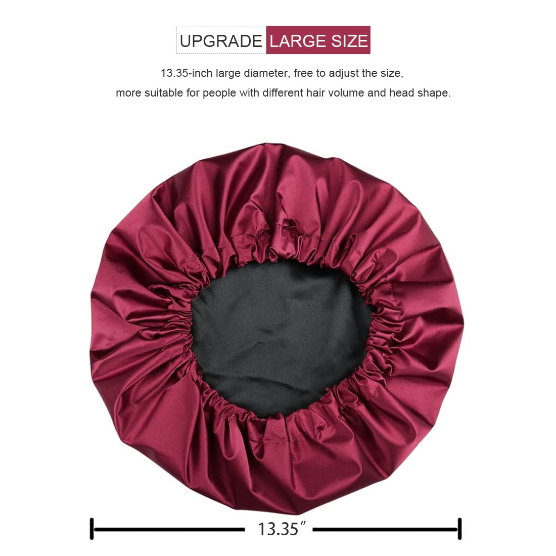 Shower Cap For Women, Reusable And Double Layer Waterproof, Large Shower Cap For Women, Adjustable Shower Cap Hair Cap With Sati