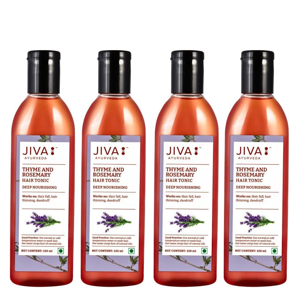 Jiva Thyme & Rosemary Tonic 120Ml | 100% Pure & Natural | For Hair (Pack Of 4)