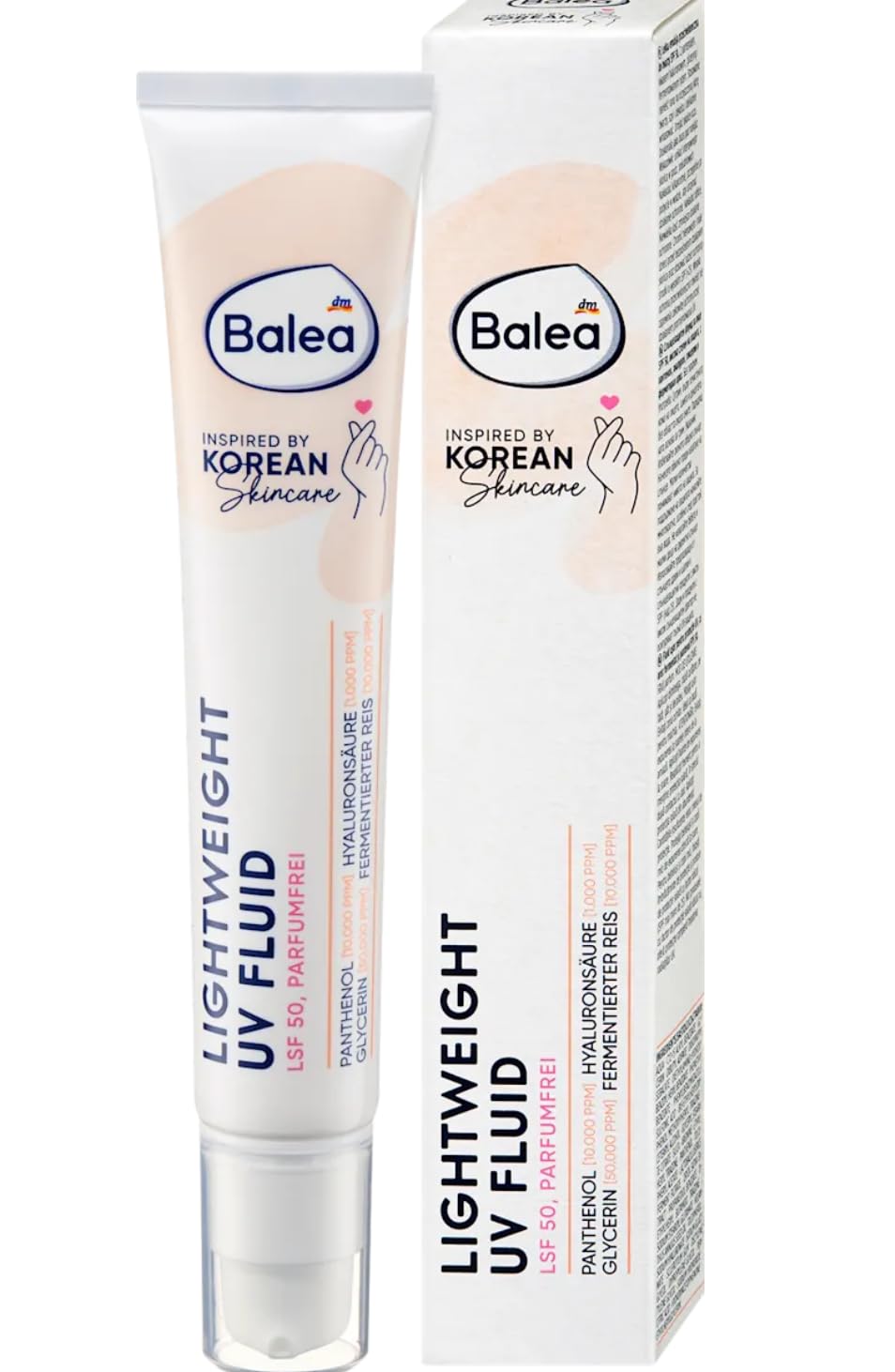 Balea Ultra Lightweight UV Fluid SPF 50, 1.69 fl oz, Korean Skincare