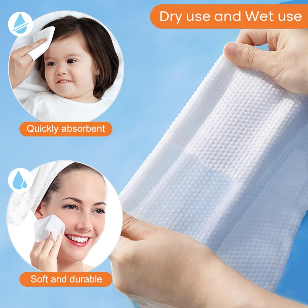 SUNLAND Disposable Face Towels Clean Face Tissue Super Soft for Sensitive Skin