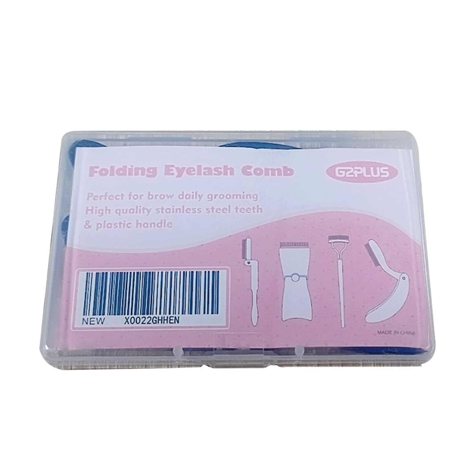 G2Plus Folding Eyelash Comb, 2Pcs Metal Teeth Eyebrow Comb, Eyelash Comb Separator Professional Makeup Tool For Define Lash And