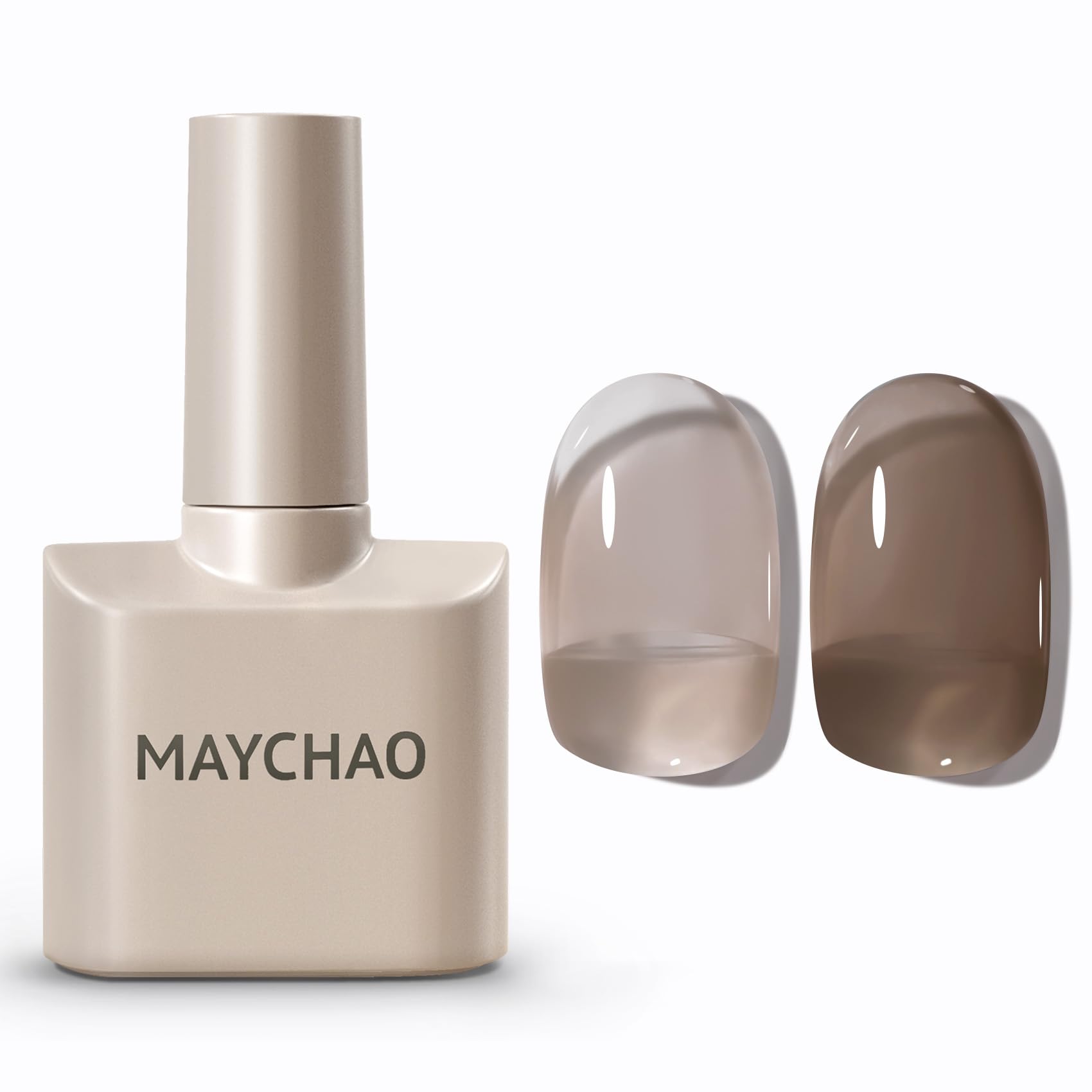 MAYCHAO Jelly Gel Nail Polish -15ML Hot Cocoa Jelly Gel Polish Soak Off UV LED Sheer Black Nail Polish for DIY Manicure Home Sal