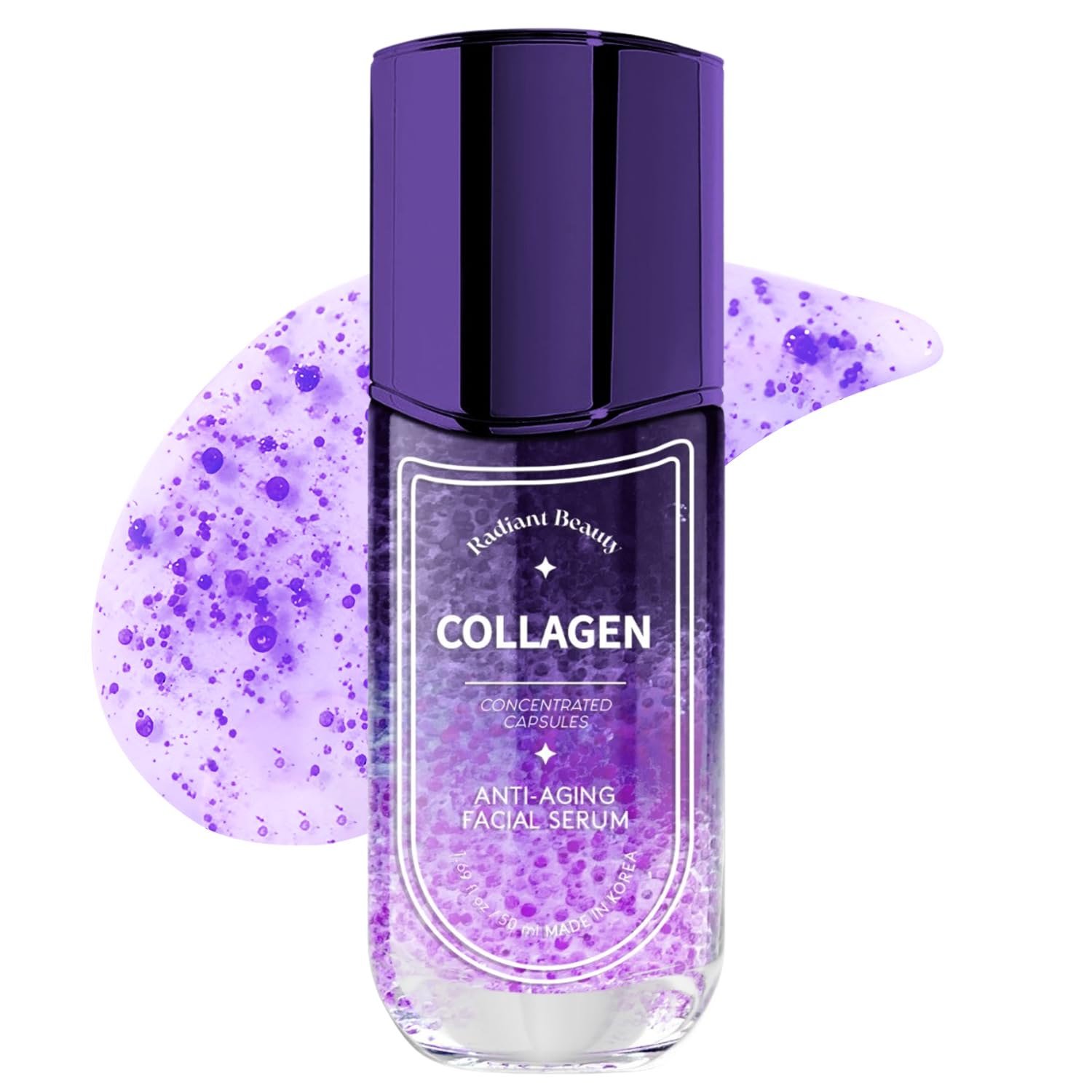 Radiant Beauty Collagen Anti Aging Facial Serum - Deeply Moisturizing & Smoothing - Helps Diminish Dark Spots & Wrinkles - Made