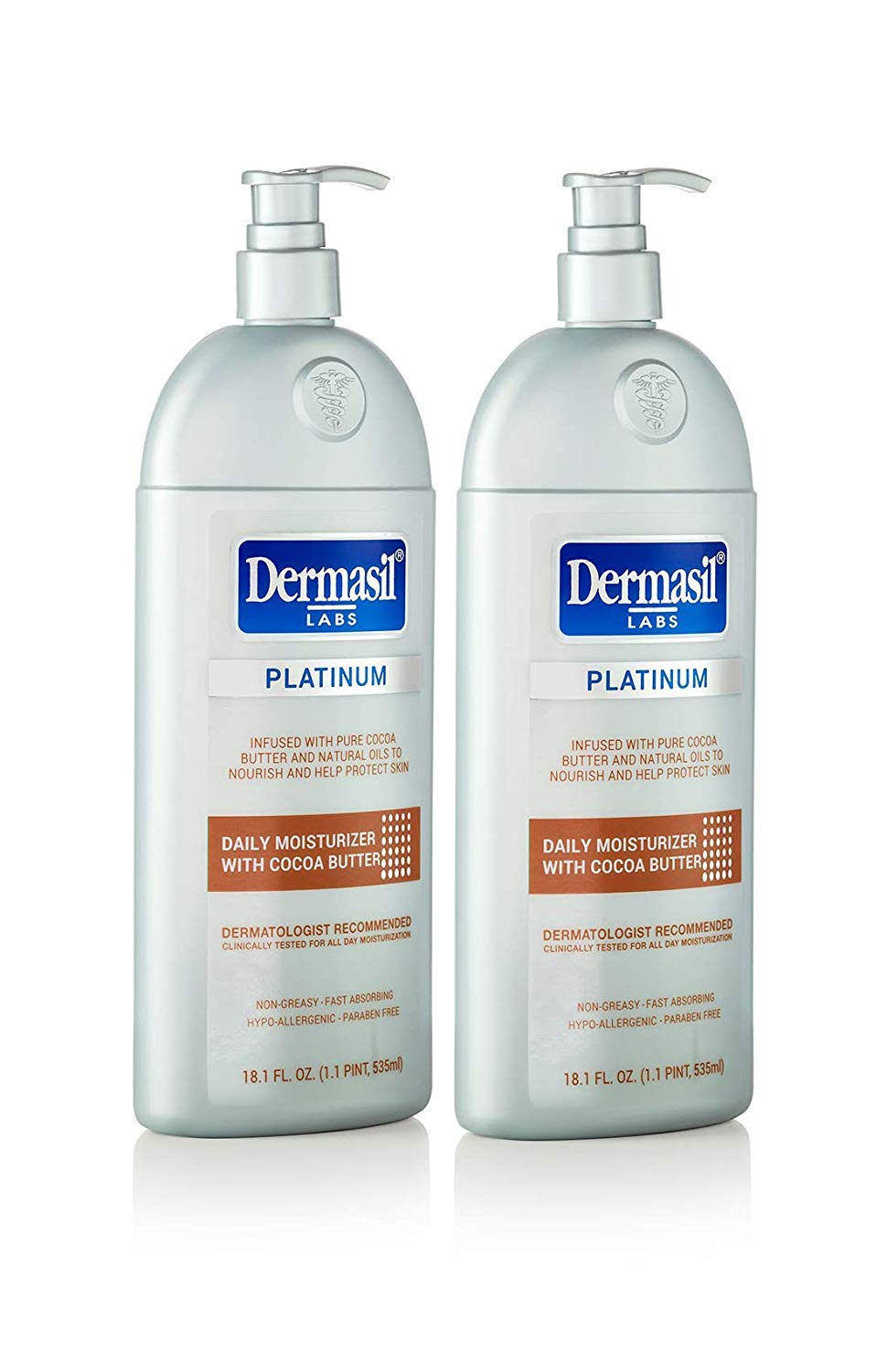 Dermasil Eczema Relief Body Lotion, 2-Pack - Non-Greasy, Fast-Absorbing, Fragrance-Free Formula with Colloidal Oatmeal and Chamo