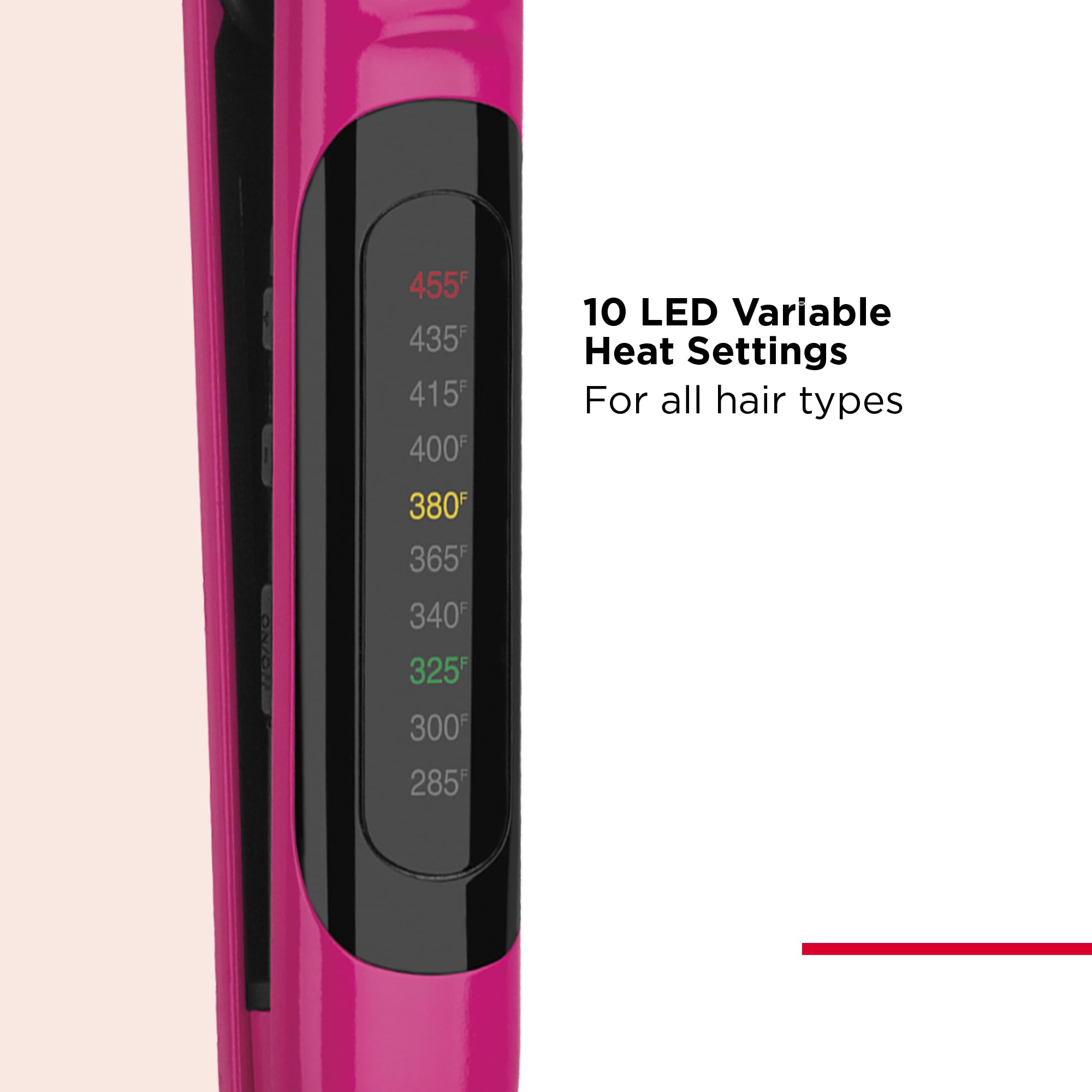 Revlon Ceramic Hair Flat Iron, 1-Inch, Pink, Model RVST2174, Smooth Glide for Ultra-Sleek Styles