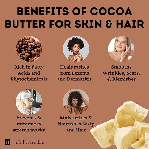 1 Lb Ecuadorian Cocoa (Cacao) Butter - Pure, Raw and Unprocessed - Use for Lotion, Cream, Lip Balm, Oil Stick or Body Butter - N