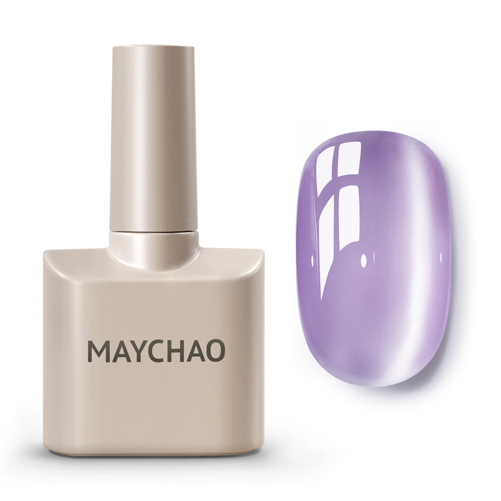 Maychao 15Ml Silk Light Purple Cat Eye Gel Nail Polish 1Pc Glassy Lilac Dream Cat Eye Gel Polish With Magnet Soak Off Holographi