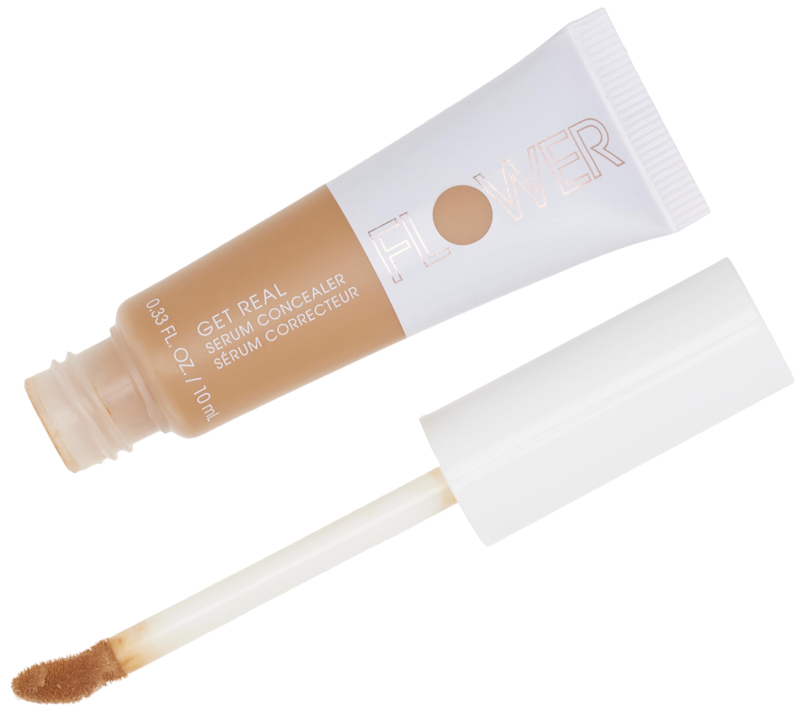 FLOWER BEAUTY By Drew Barrymore Get Real Serum Concealer  Brightens Skin + Blurs Blemishes  Hydrating Serum Medium Deep