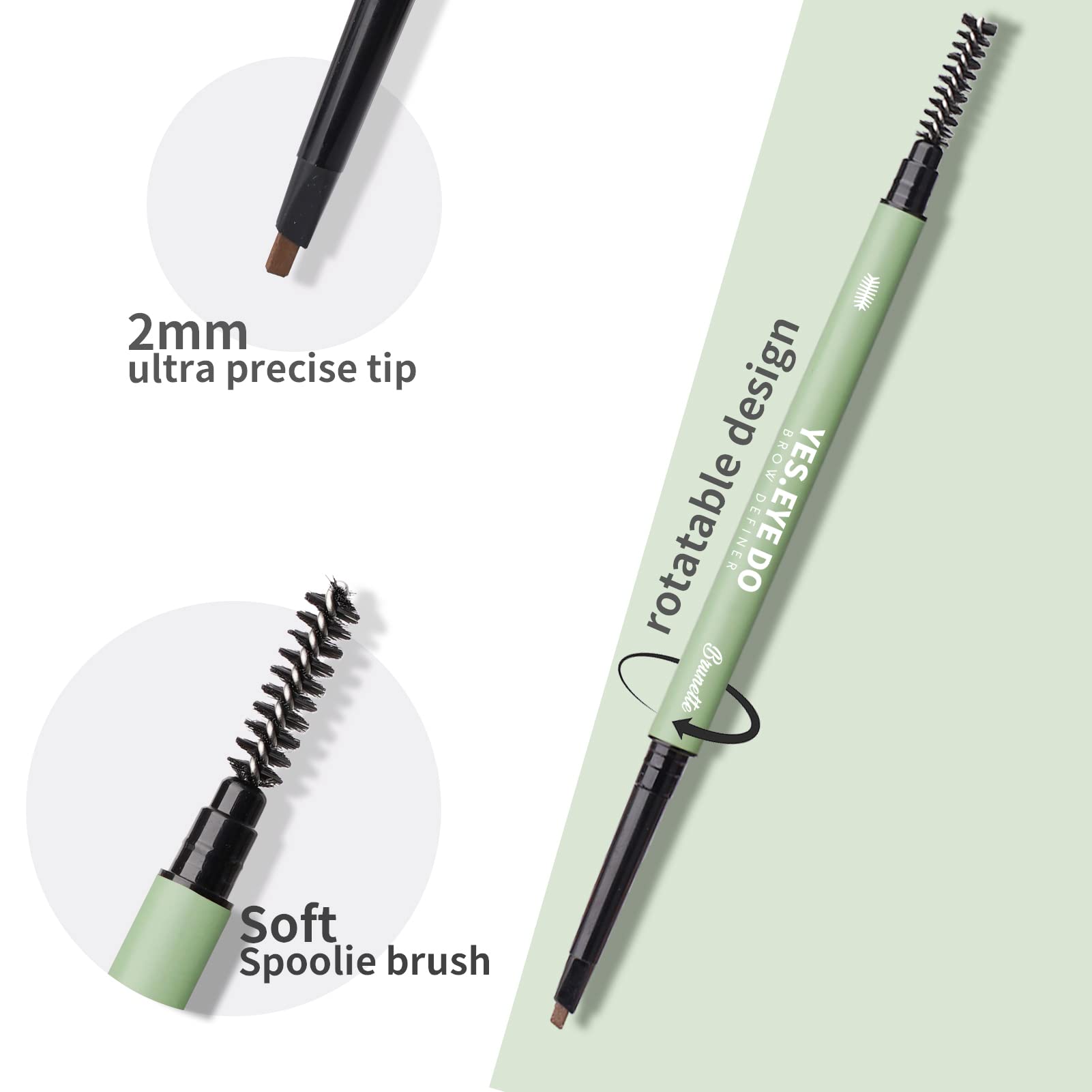 YES.EYE DO Grey Eyebrow Pencil - Soft, Ultra Slim, Long Lasting, Waterproof, 1 Count for Natural Makeup Look