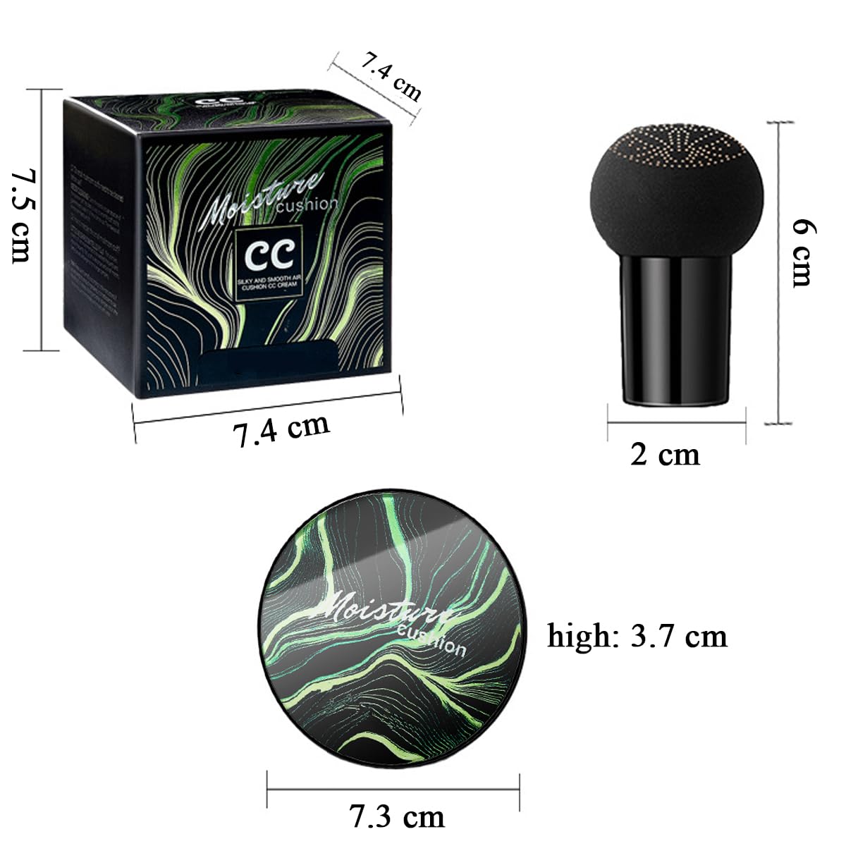 Air Cushion Cc Cream Mushroom Head Foundation,Bb Cream Makeup Foundation,Moisturizing Concealer,Long Lasting Full Coverage Water