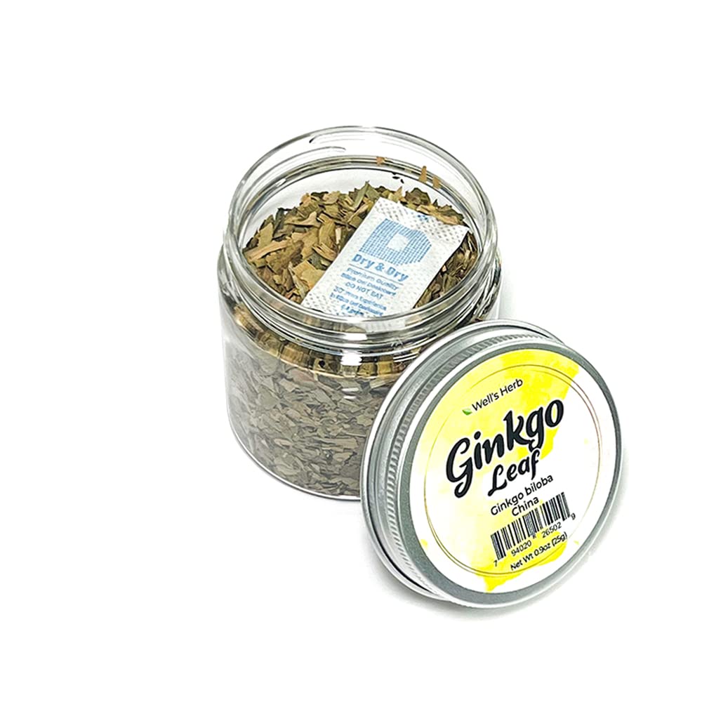 Well'S Herb Dried Ginkgo Leaf | 0.9 Oz. | 100% Natural | Perfect For Herbal-Infused Hair Oil | For Hair & Skin Oil Diy | Ginkgo