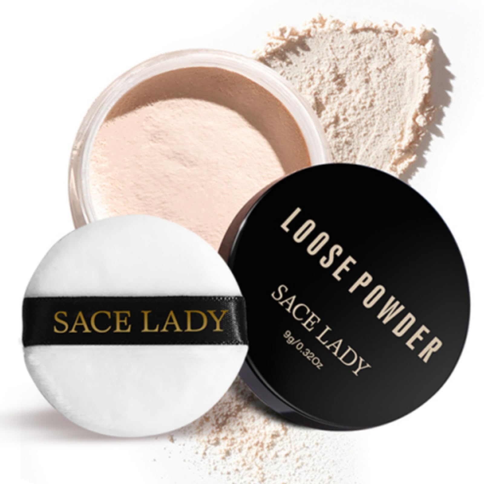 Oil Control Loose Powder Setting Make Up Waterproof Poreless Long Lasting Soft-Matte Face Powder Makeup, 0.32Oz (02)