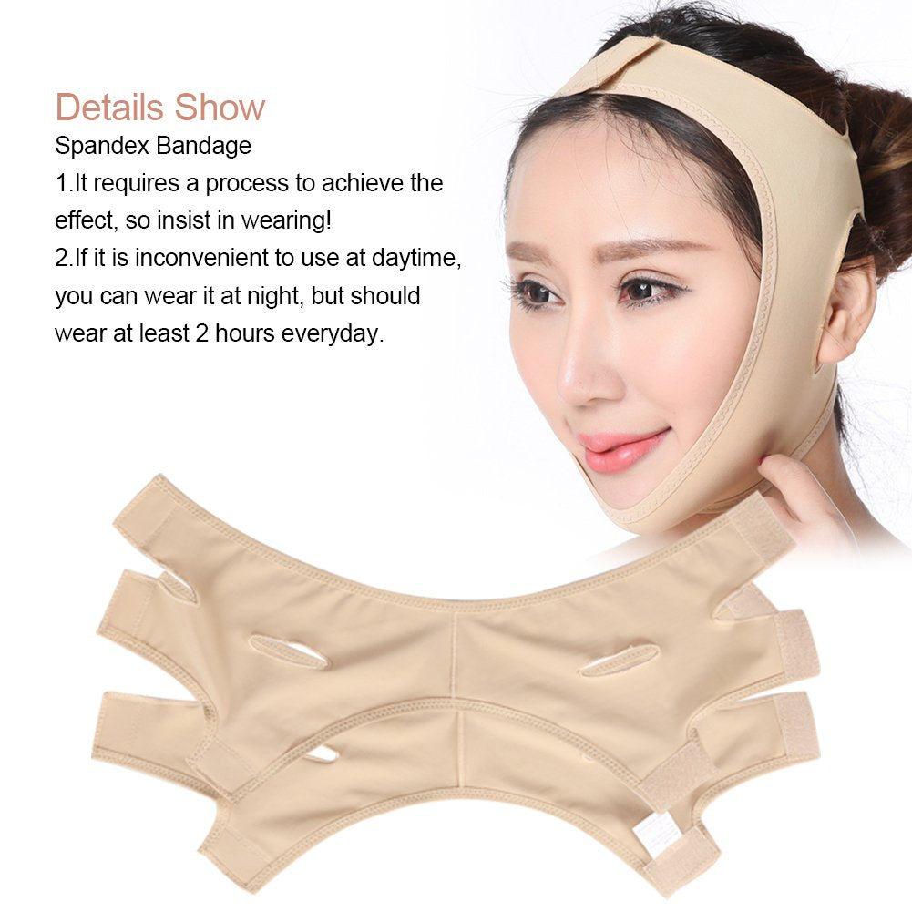 Facial Lifting Slimming Belt, Face Cheek V Shape Lift Up Thin Mask Strap, Face Line Smooth Breathable Compression Double Chin Re