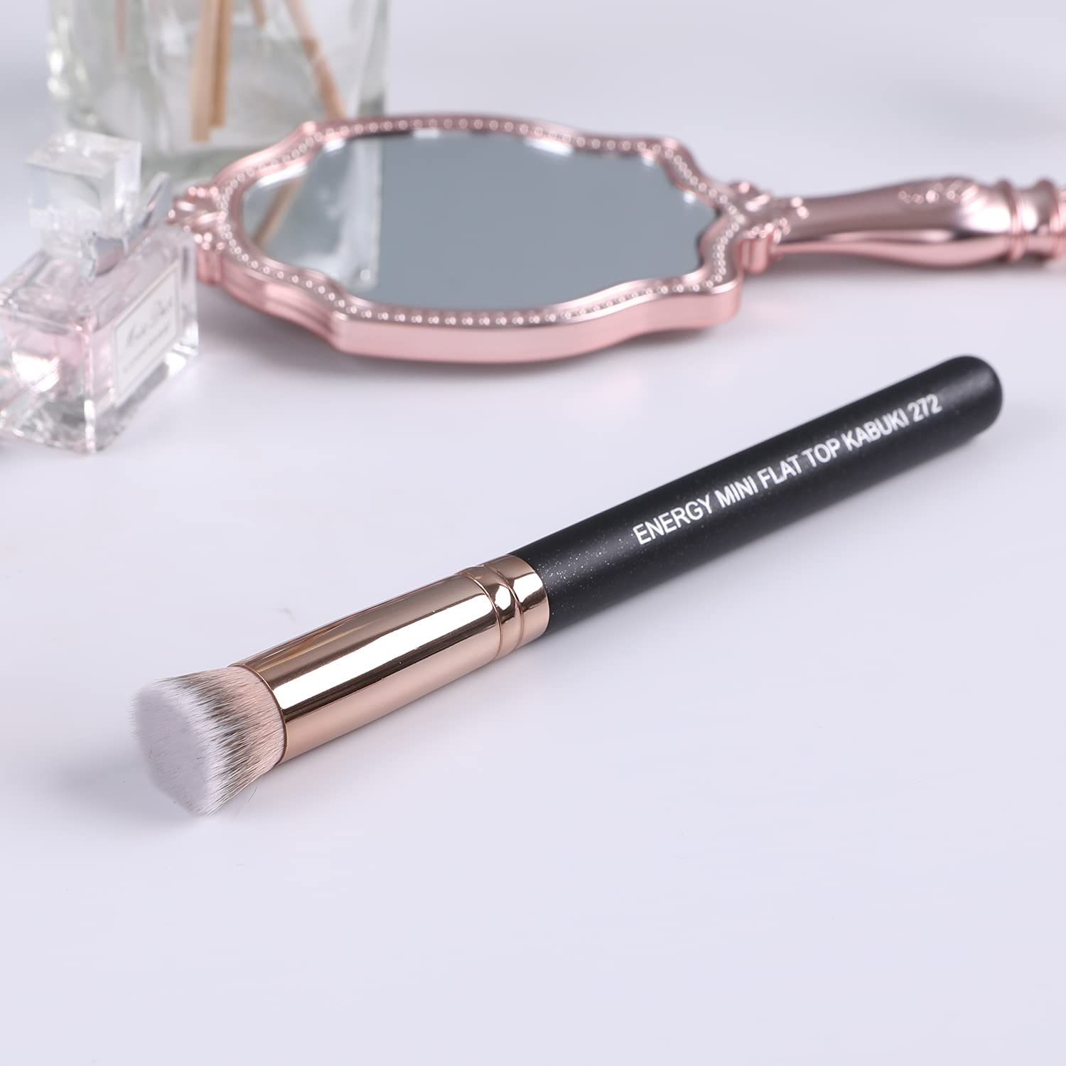 ENERGY Under Eye Concealer Brush Mini Flat Top Kabuki Foundation Brush with Synthetic Bristles for Concealing,Blending,Setting,B