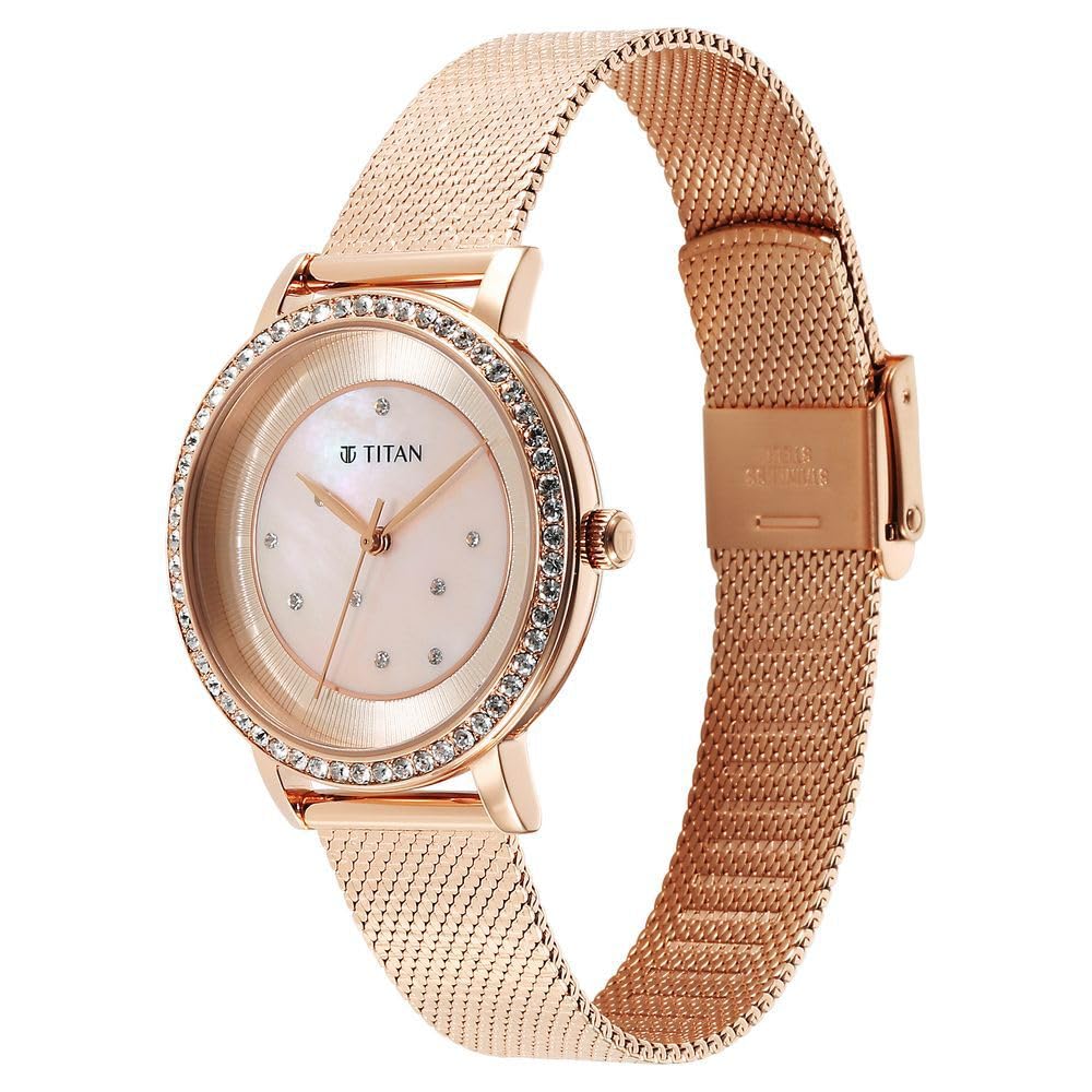 Titan Analog Rose Gold Dial WomenS Casual Watch